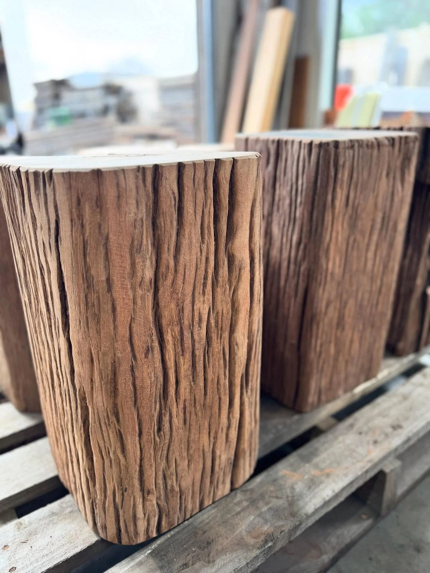North wharf stumps. Grey ironbark salvaged from Melbourne Docklands. 🌳👍♻️