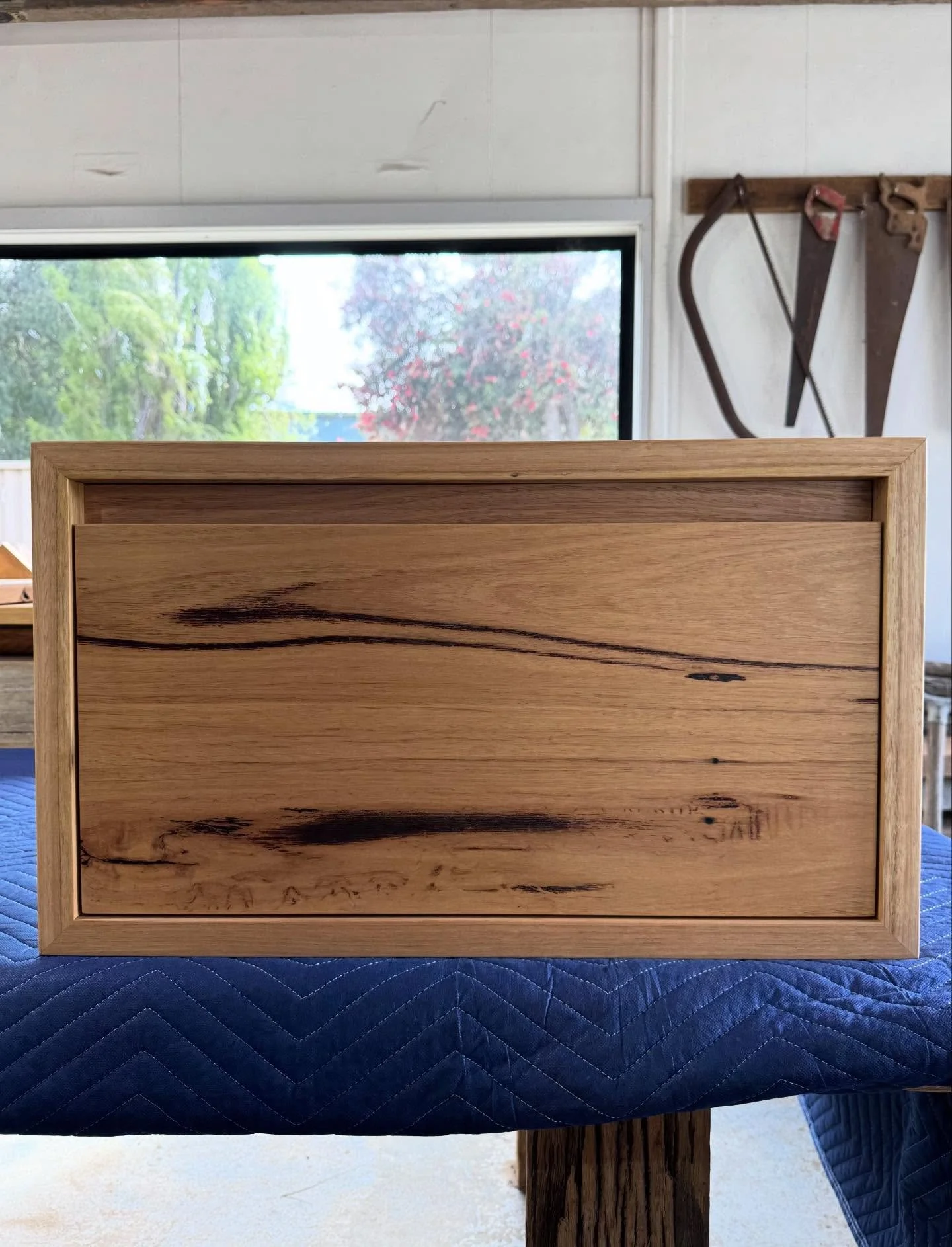 A tidy little recycled messmate floating vanity. Filled with @westsystemepoxy and finished with @fiddesaustralia 🌳⚒️♻️