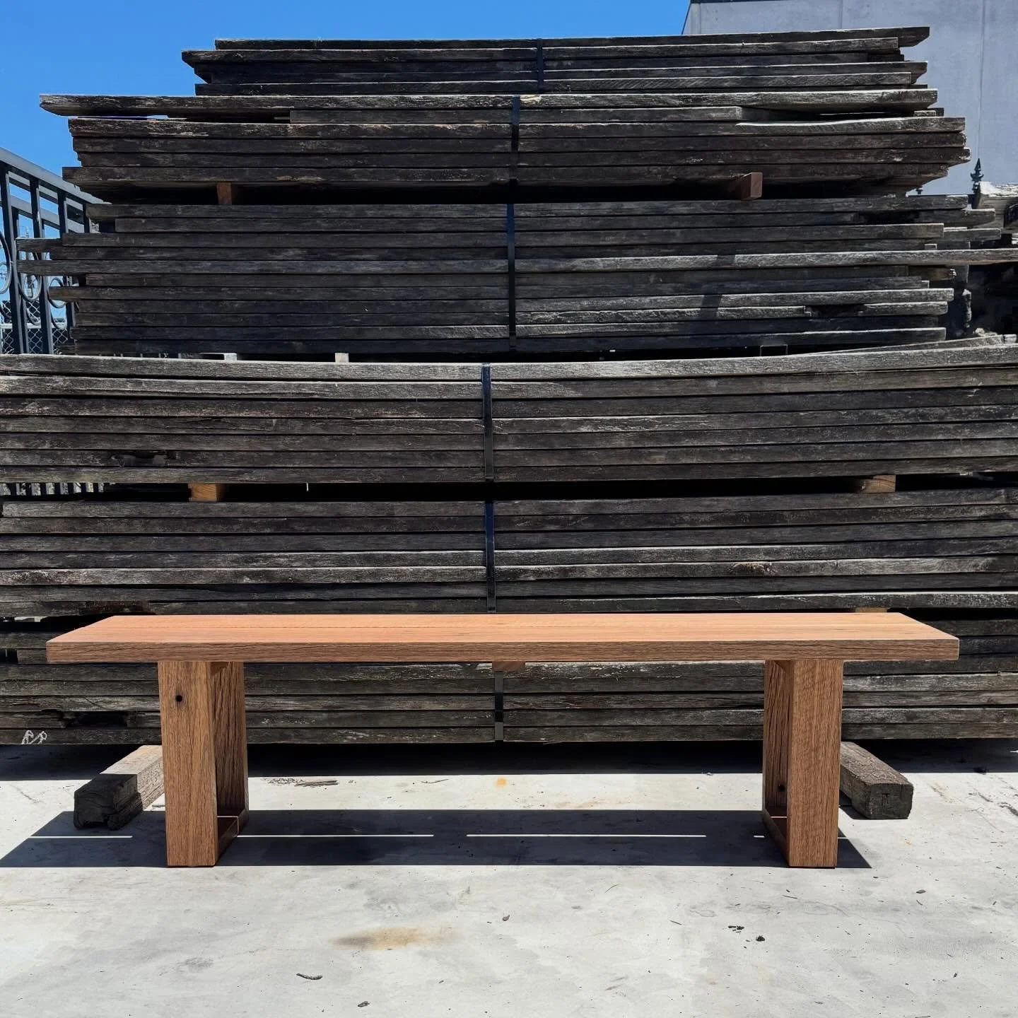 Recycled spotted gum bench seat. Timber salvage from Martha Cove. Mt Martha. Victoria. 🌳⚒️♻️