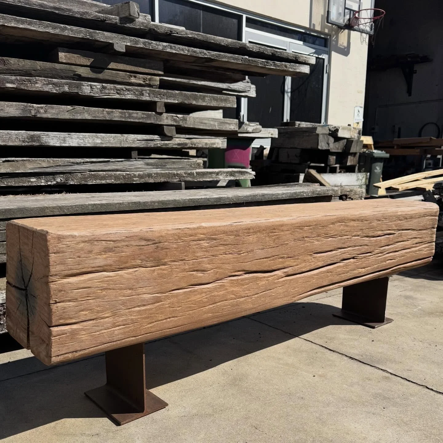 The latest North Wharf bench seat. Recycled Grey Ironbark salvaged from the Melbourne Docklands. 🌳⚒️♻️