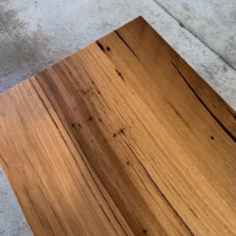 Recycled Messmate bench top. Filled with @westsystemepoxy Finished with @fiddesaustralia 🌳⚒️♻️