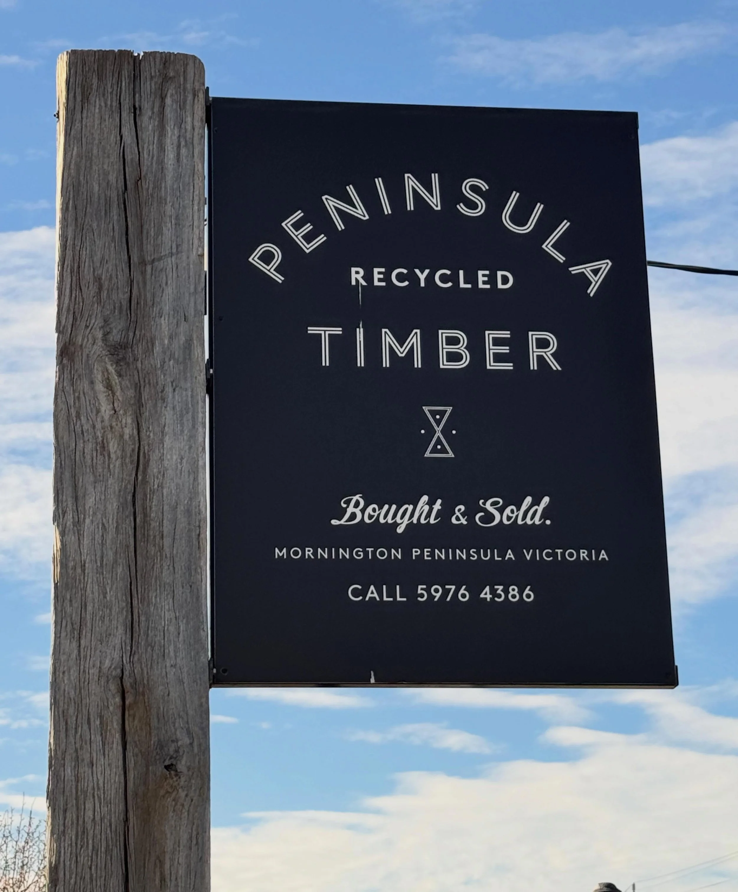 The sun is out! Peninsula Recycled Timber. Mon-Fri 8:00-4:00. 🌳⚒️♻️