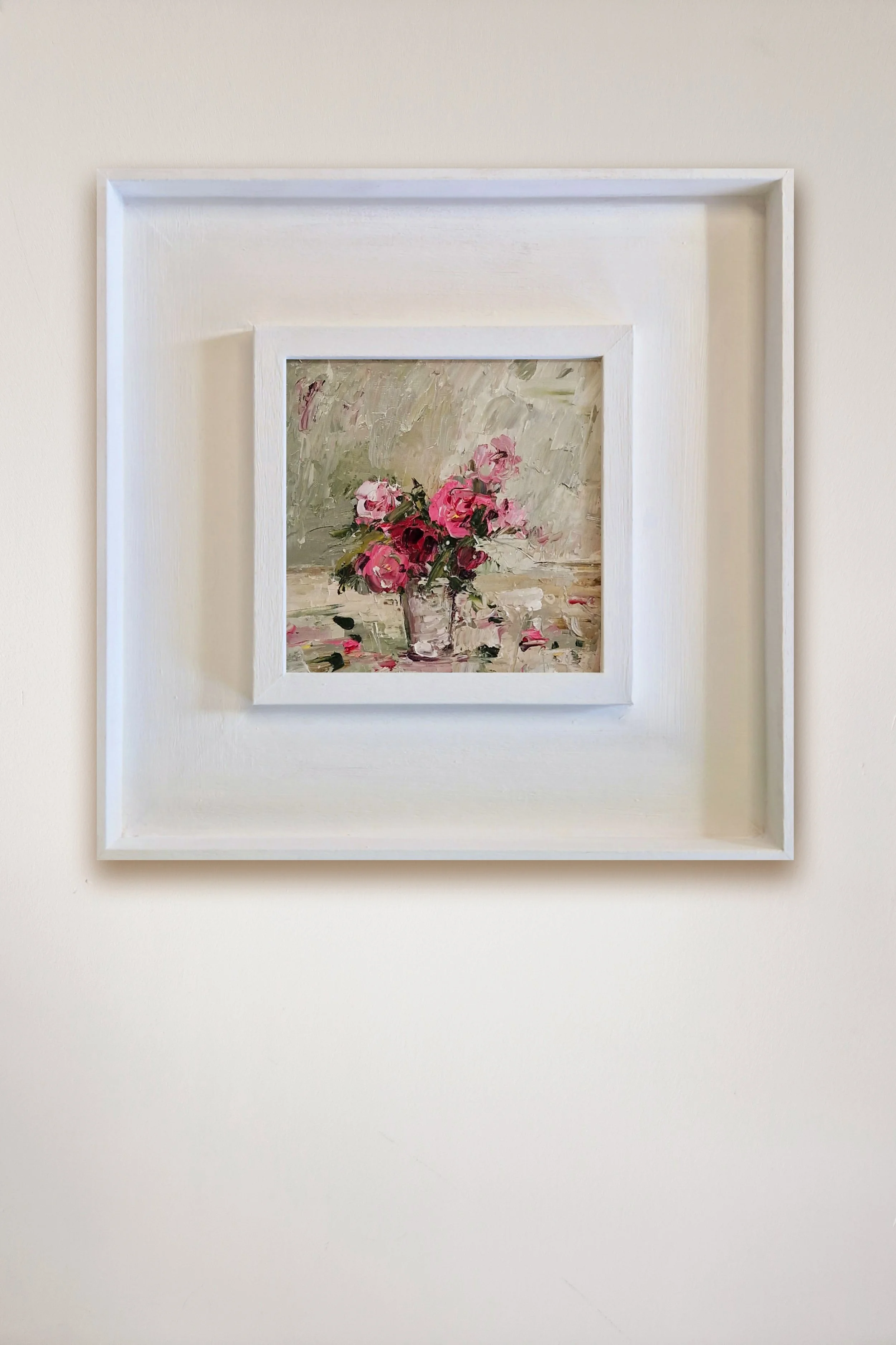 Lovely Peonies oil on board 15x15cm on wall.jpg