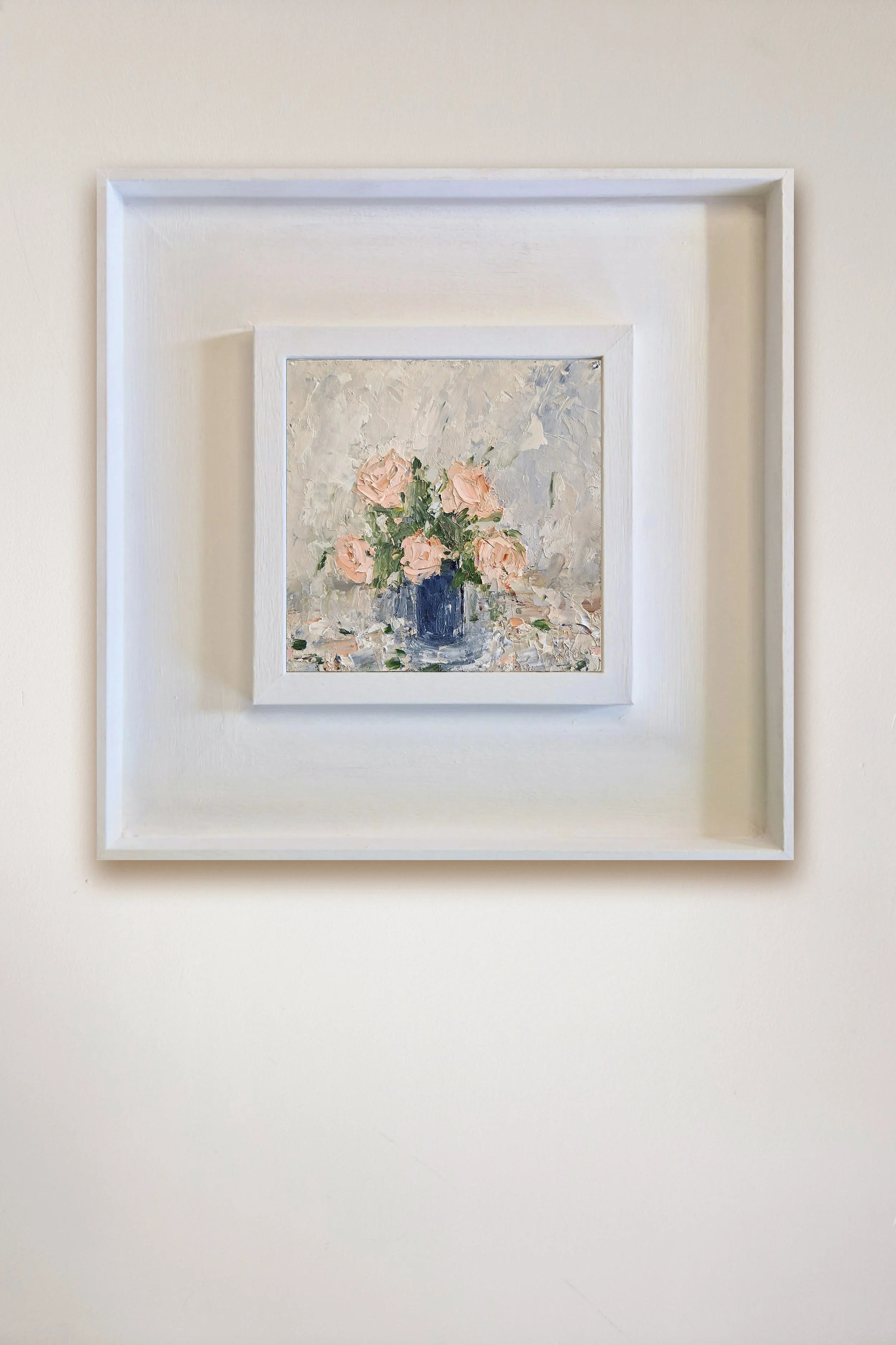 Blush Roses, Blue vase on wall.jpg