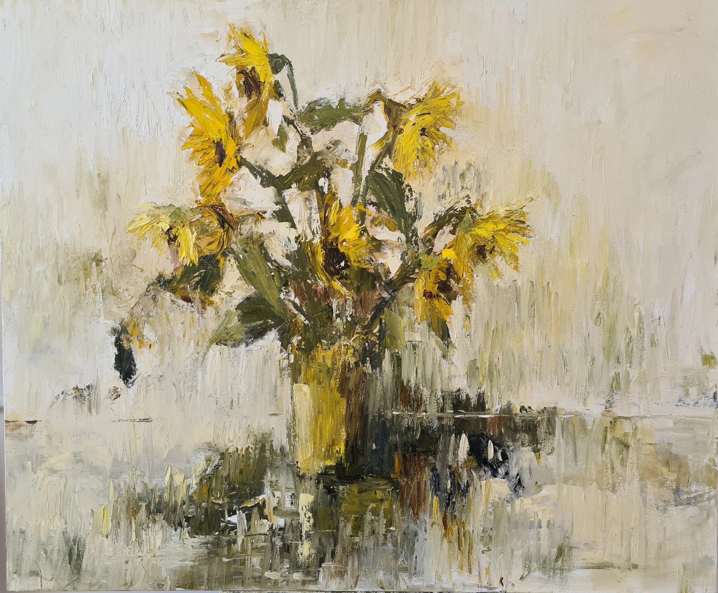 Sunflowers oil on canvas 100 x 120cm framed £4,000.jpg