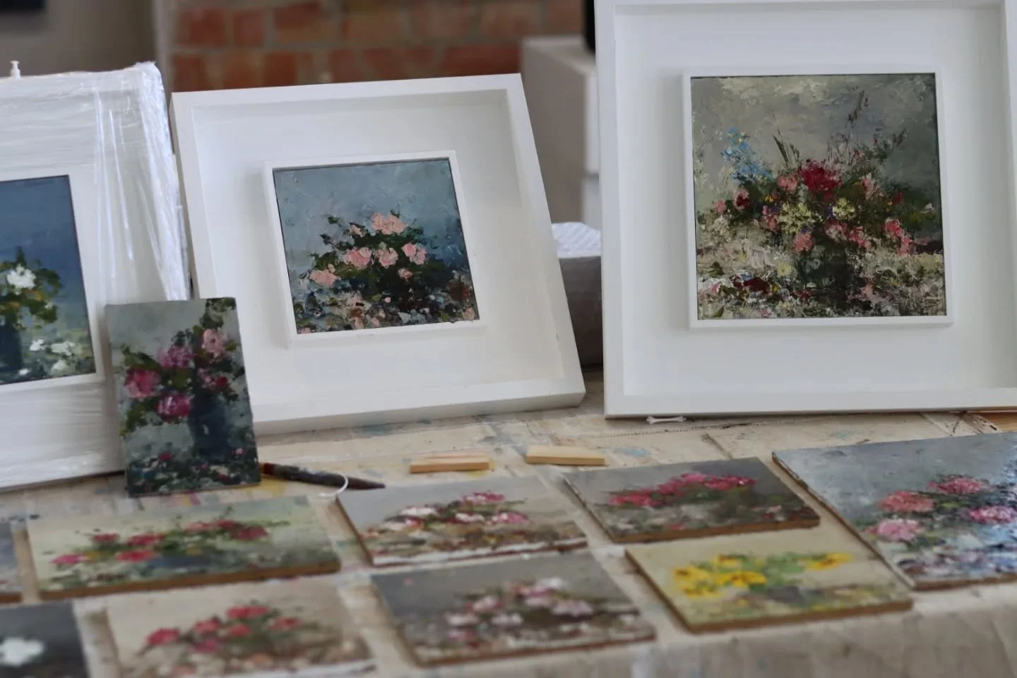 A selection of small paintings that I've done over the past couple of months. 

I really enjoy working on these little boards. A lot of work and energy go into them. Every mark is important and has a function in the composition. Seemingly abstract ma