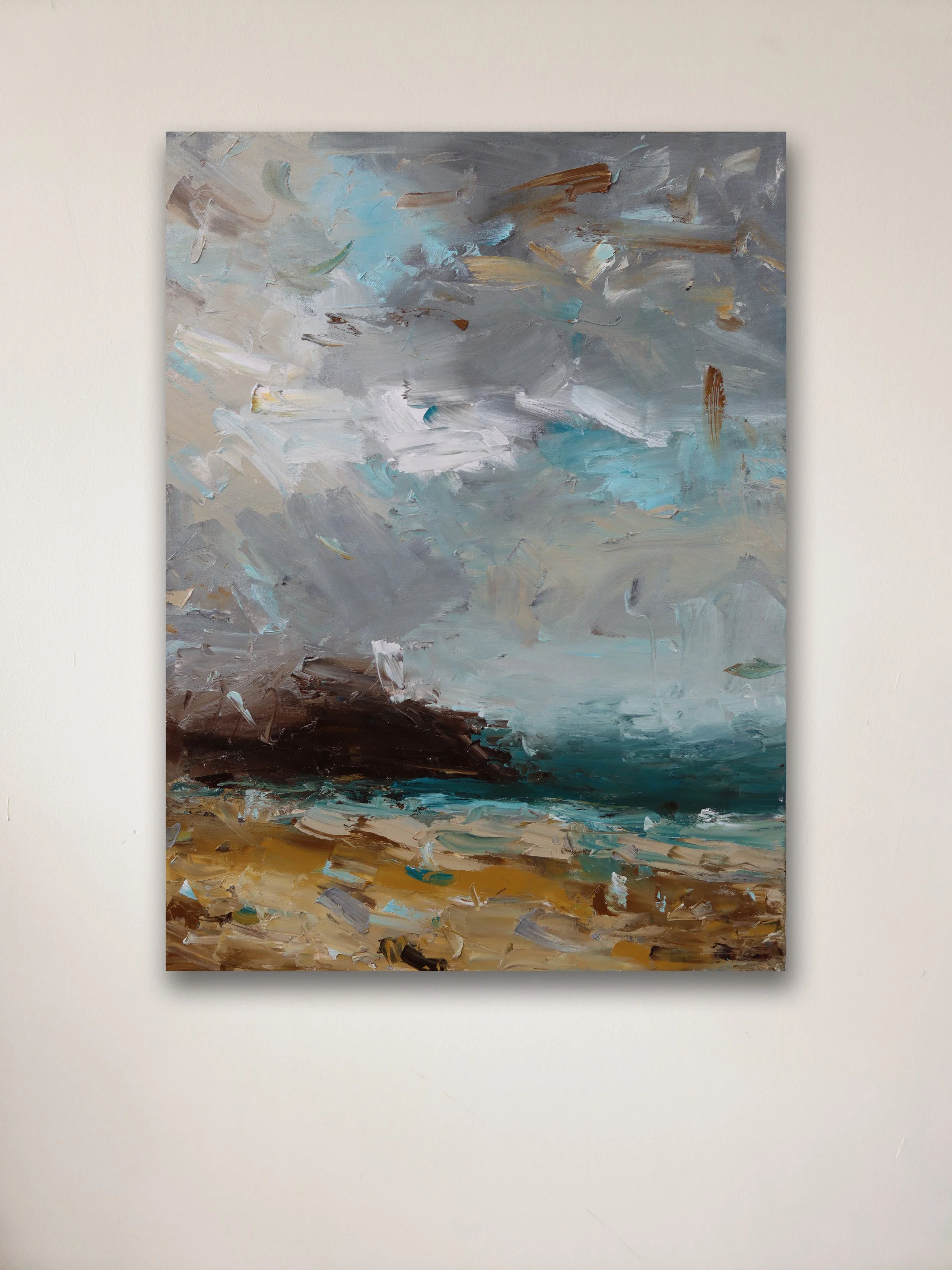 turquoise sky and water, north cornwall oil on canvas 80x60cm framed £2500.jpg