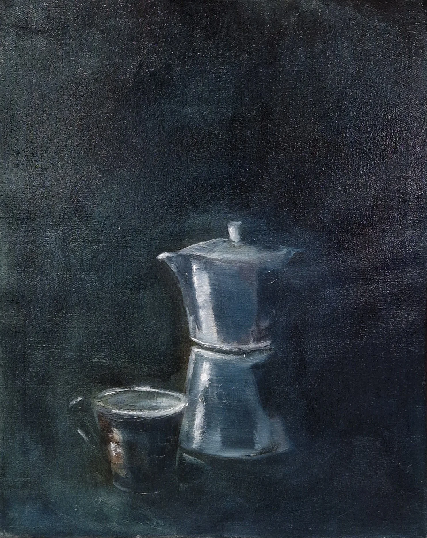 Coffe Maker and Espresso Cup 50x40cm oil on canvas.jpg