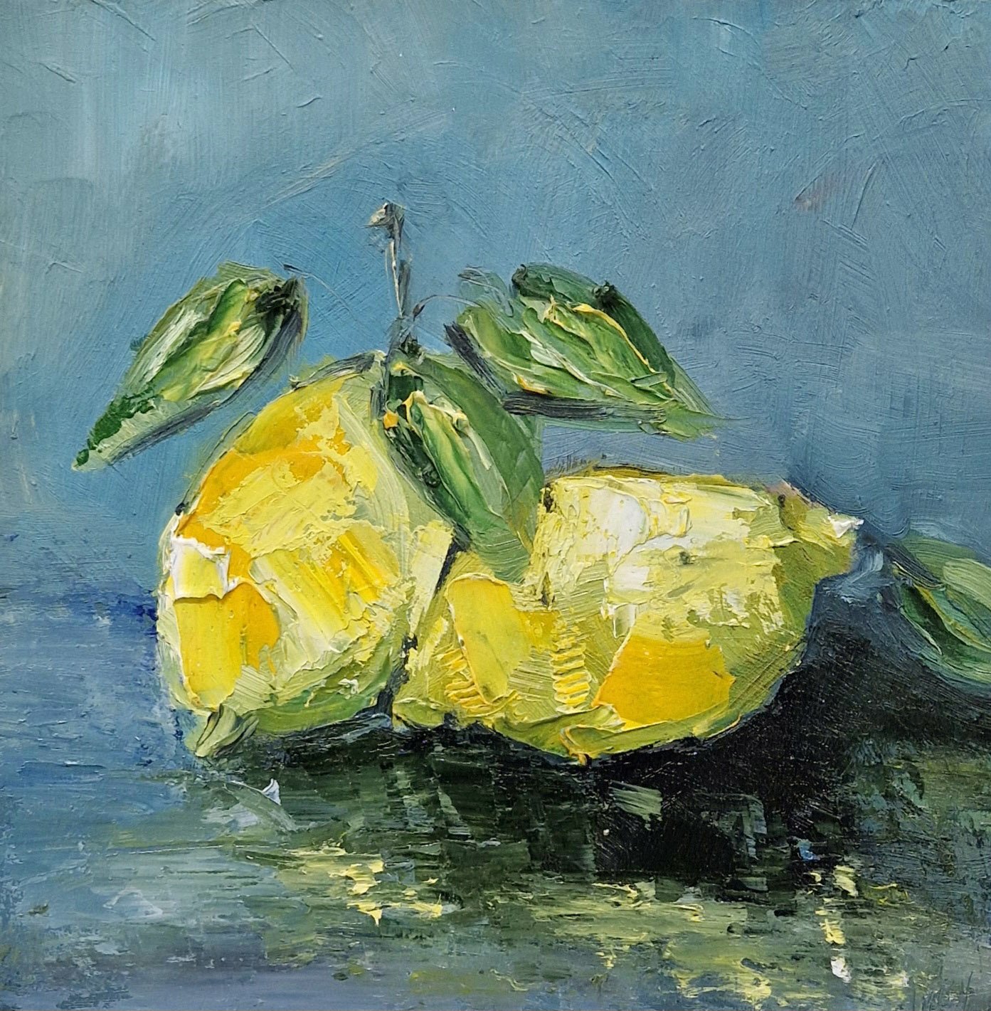 2 Lemons oil on aluminium 20x20cm unframed.jpg