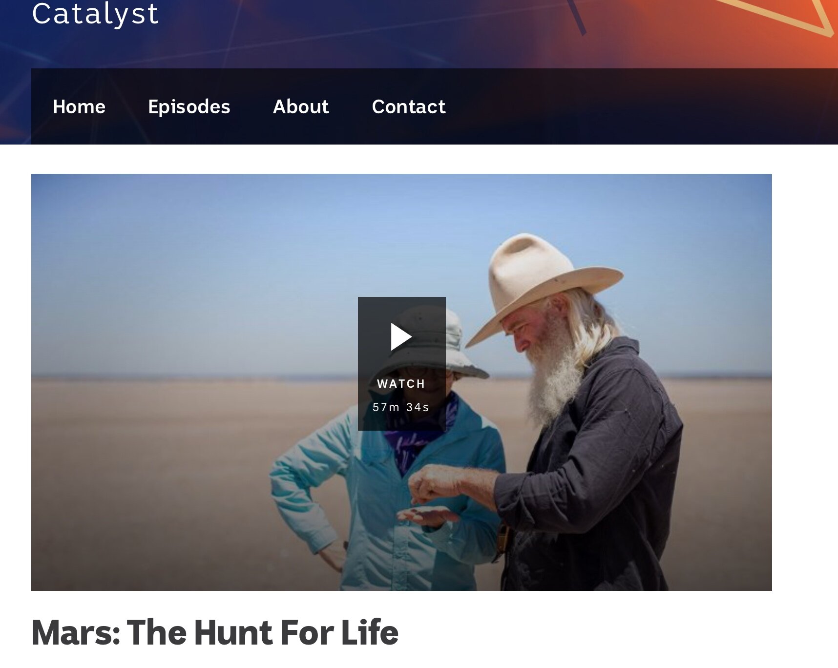 Episode 2: Mars; The Hunt For Life. Tamara Davis and Greg Quicke present for ABC Catalyst 2021.