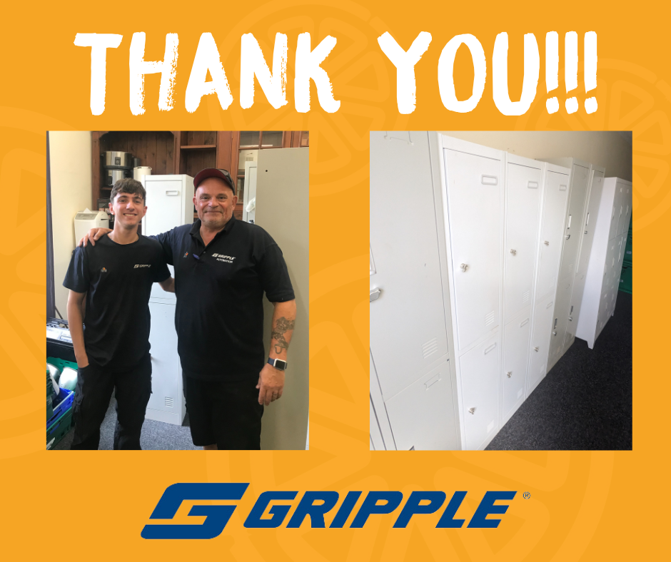 Thank you to Gripple who've supported us again by donating some lockers for our clients to use in the Day Centre!