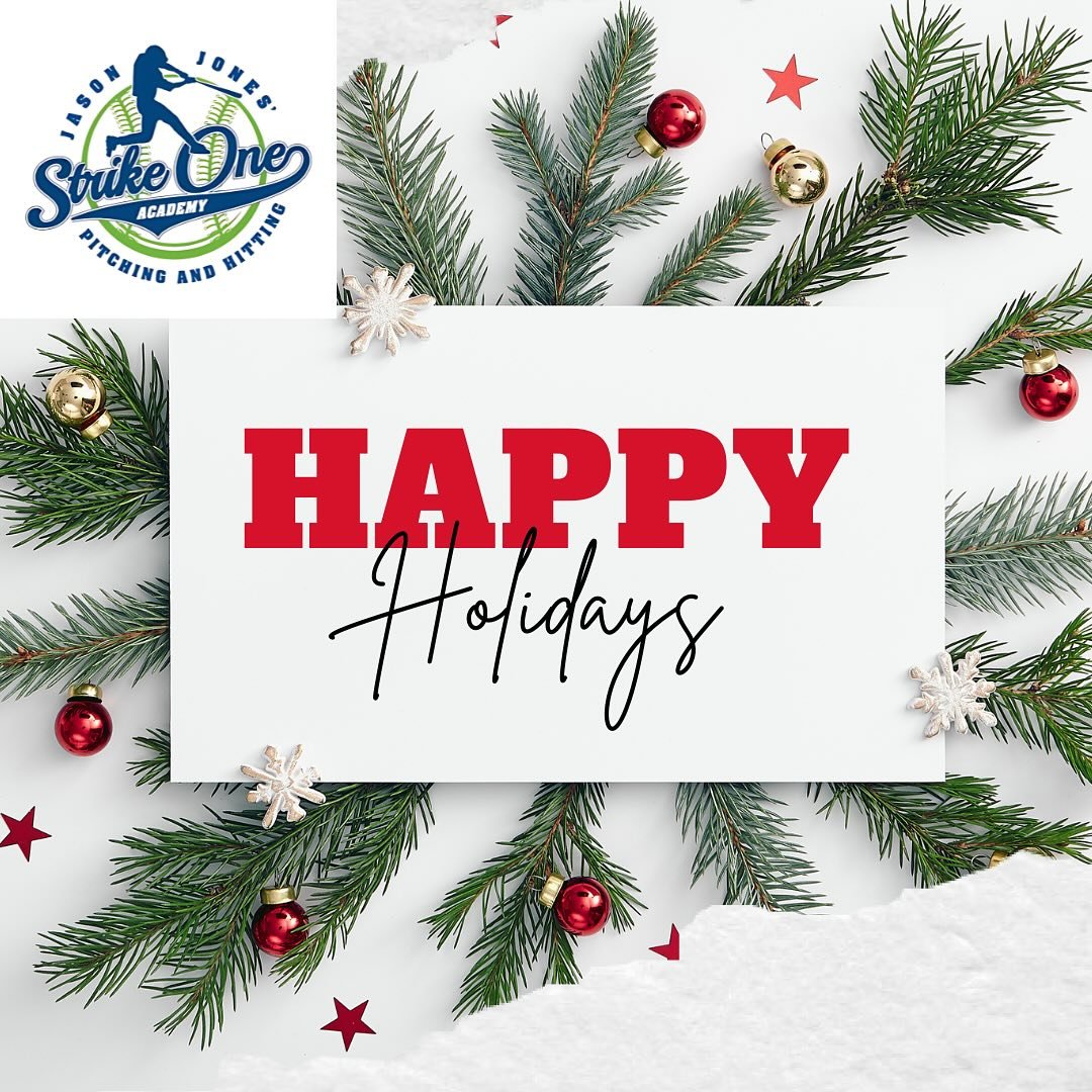 Happy Hanukkah and Merry Christmas to all our players, coaches, staff and families from Strike One Academy. We hope everyone is enjoying this time of year making wonderful memories! We have camp tomorrow (Thursday) and Friday, as well as four days ne