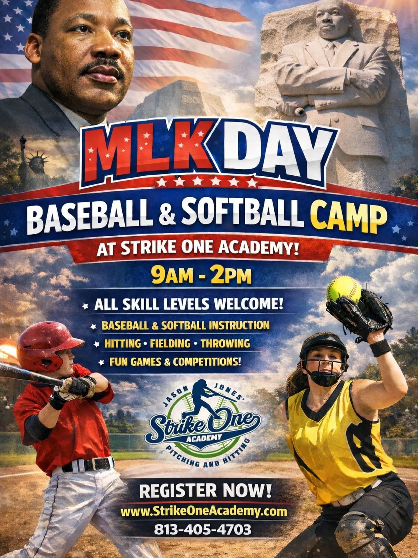 Come get some baseball and softball skill development in on a day off from school right before the spring season kicks off. Limited spots available. Reserve your spot asap! Link in Bio