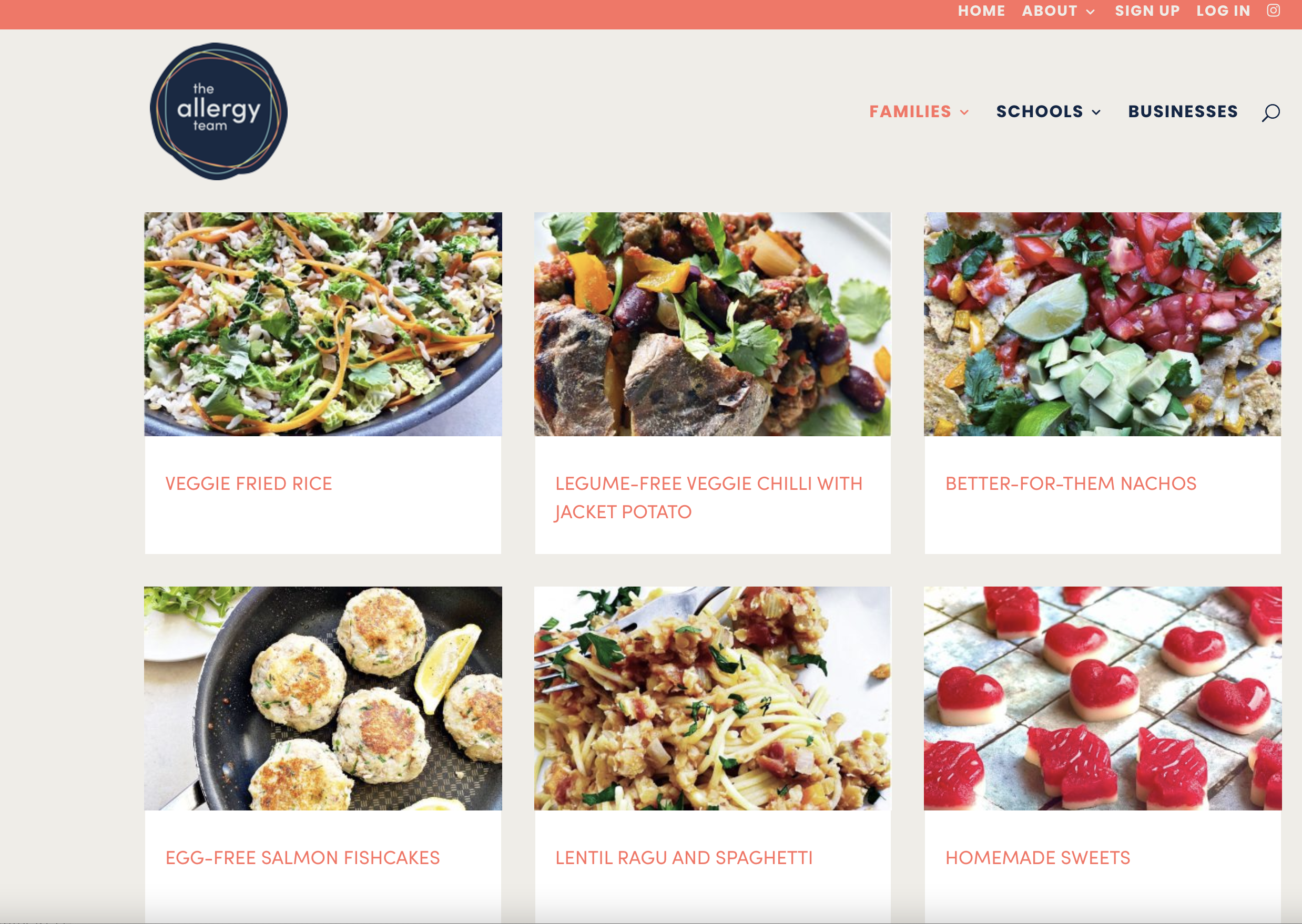 Allergen-free recipes for The Allergy Team