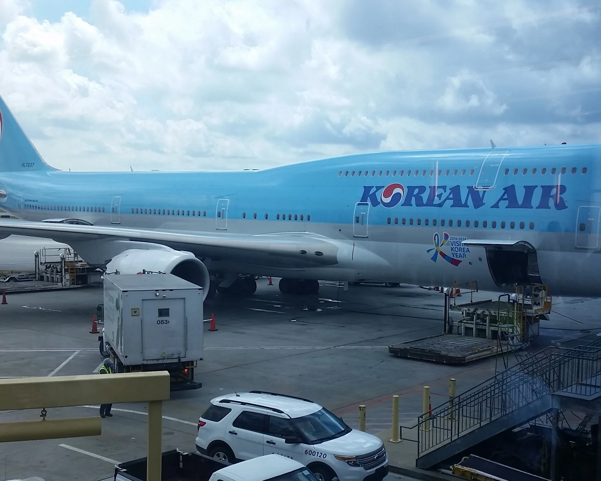 Preparing to board Korean Airlines