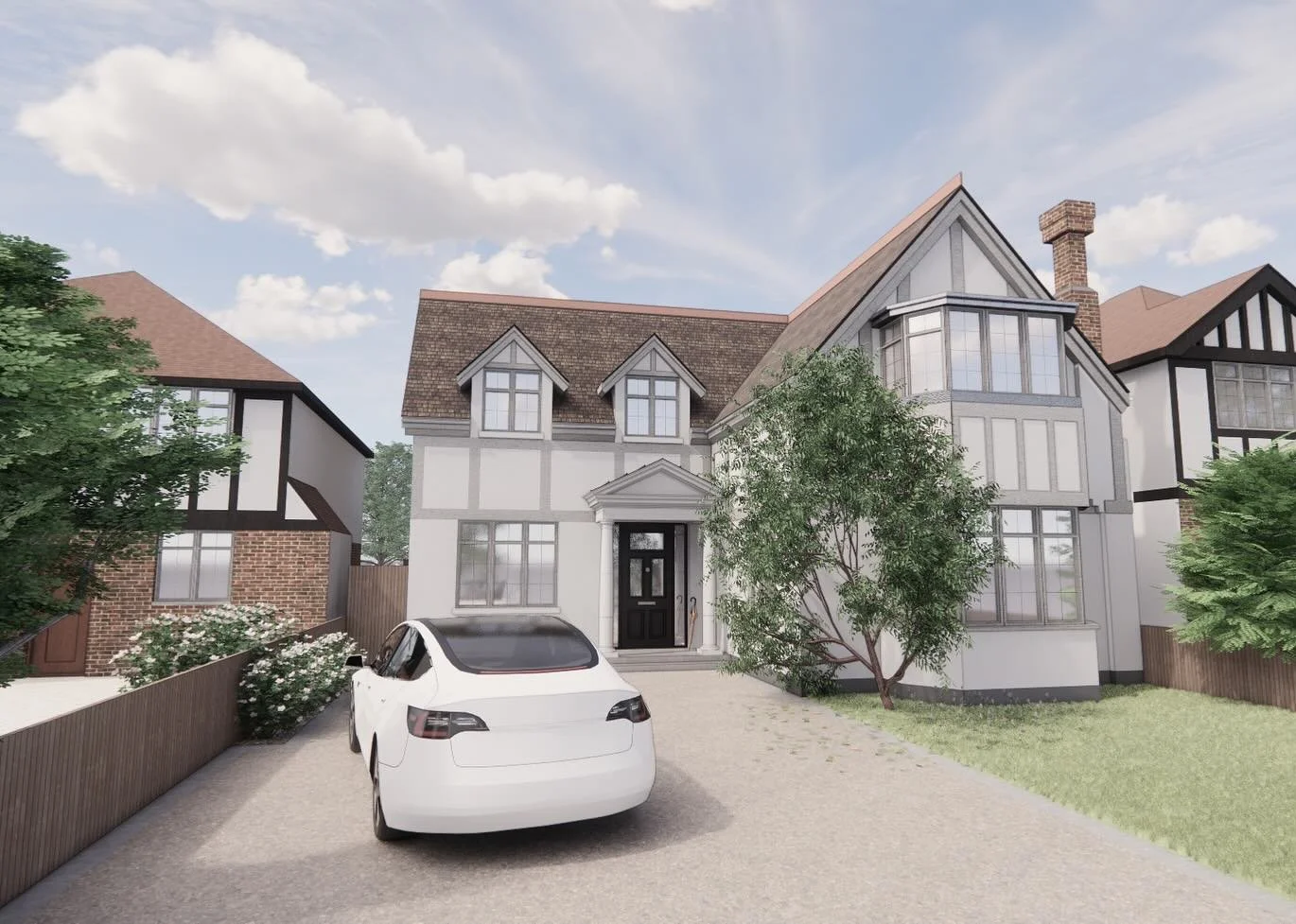 Proposed v Existing | On Site

We are on site in Bickley starting this exciting project that will extend this Tudor Revival / Arts &amp; Crafts&ndash;influenced property, giving it a new identity. 

The works include a two storey side extension, rear