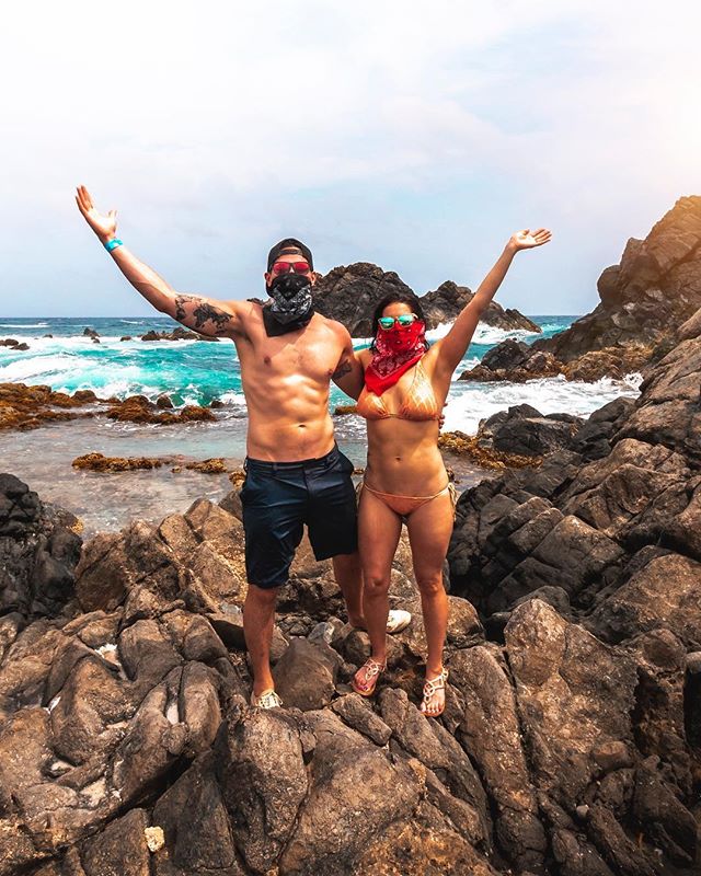 There's more to Aruba than beautiful beaches 😎🇦🇼 #ad
.
.
.
We jumped on ATV's and @fofotiaruba tours had us feeling like we were on the set of Mad Max! We did some cliff jumps into the natural pools, visited gold mine ruins, and a sacred church, a