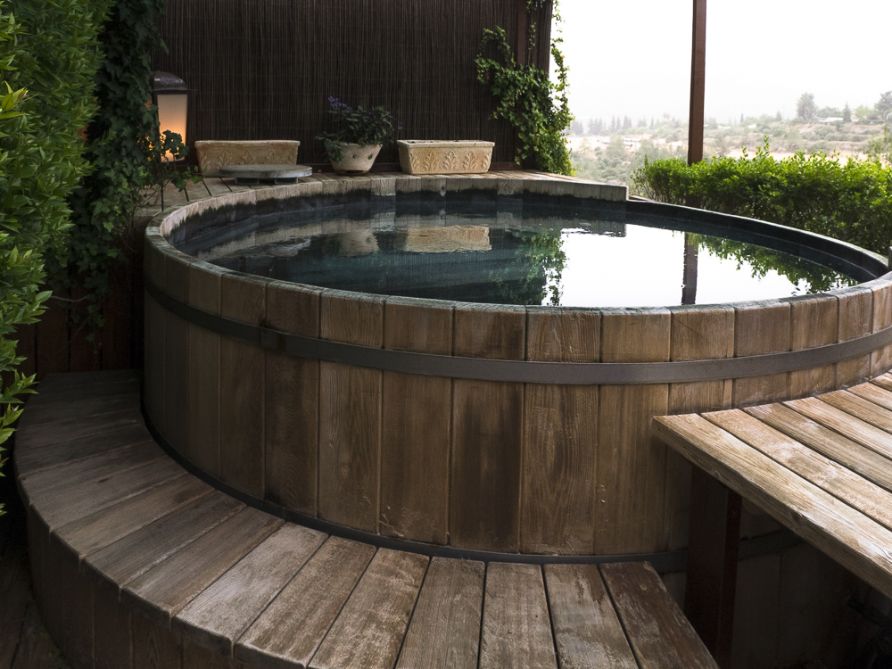 after the Watsu session, you are invited to enjoy an open air hot tub overlooking the beautiful landscape