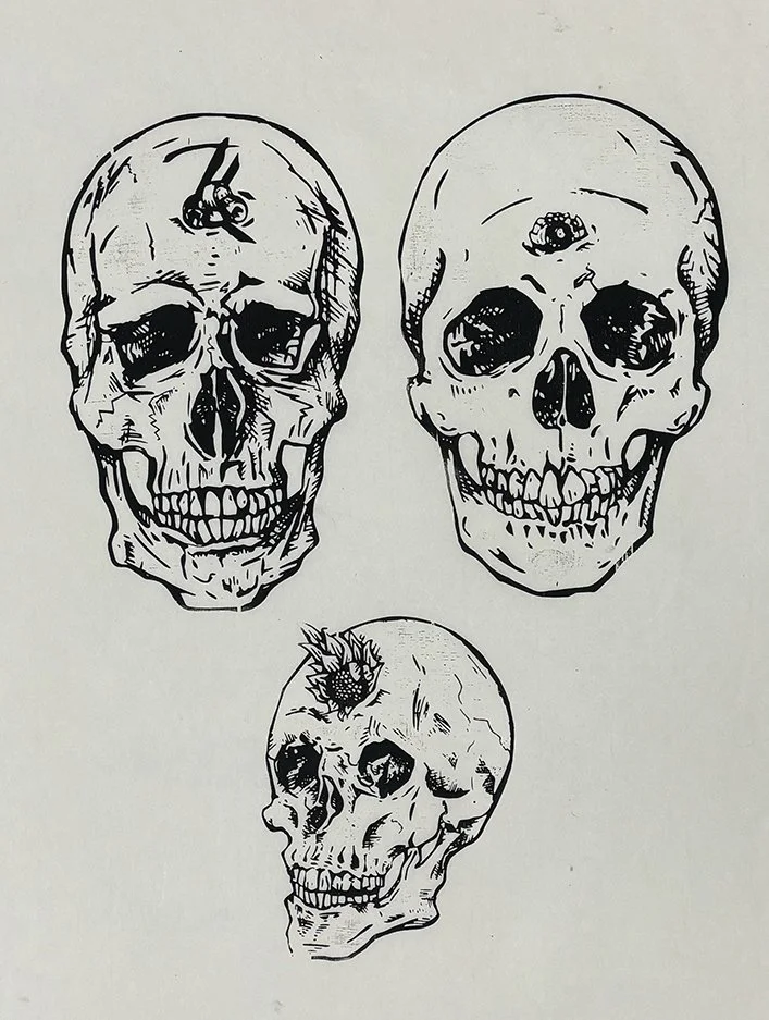 Blossom: 1-color relief print