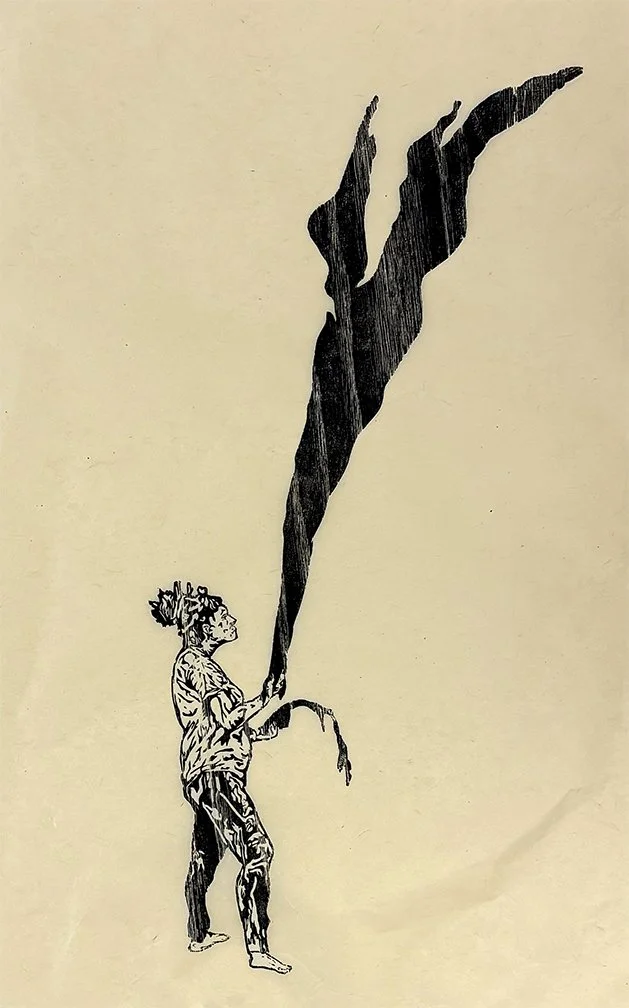 Look, Just Look At What I Am: 2-color relief print