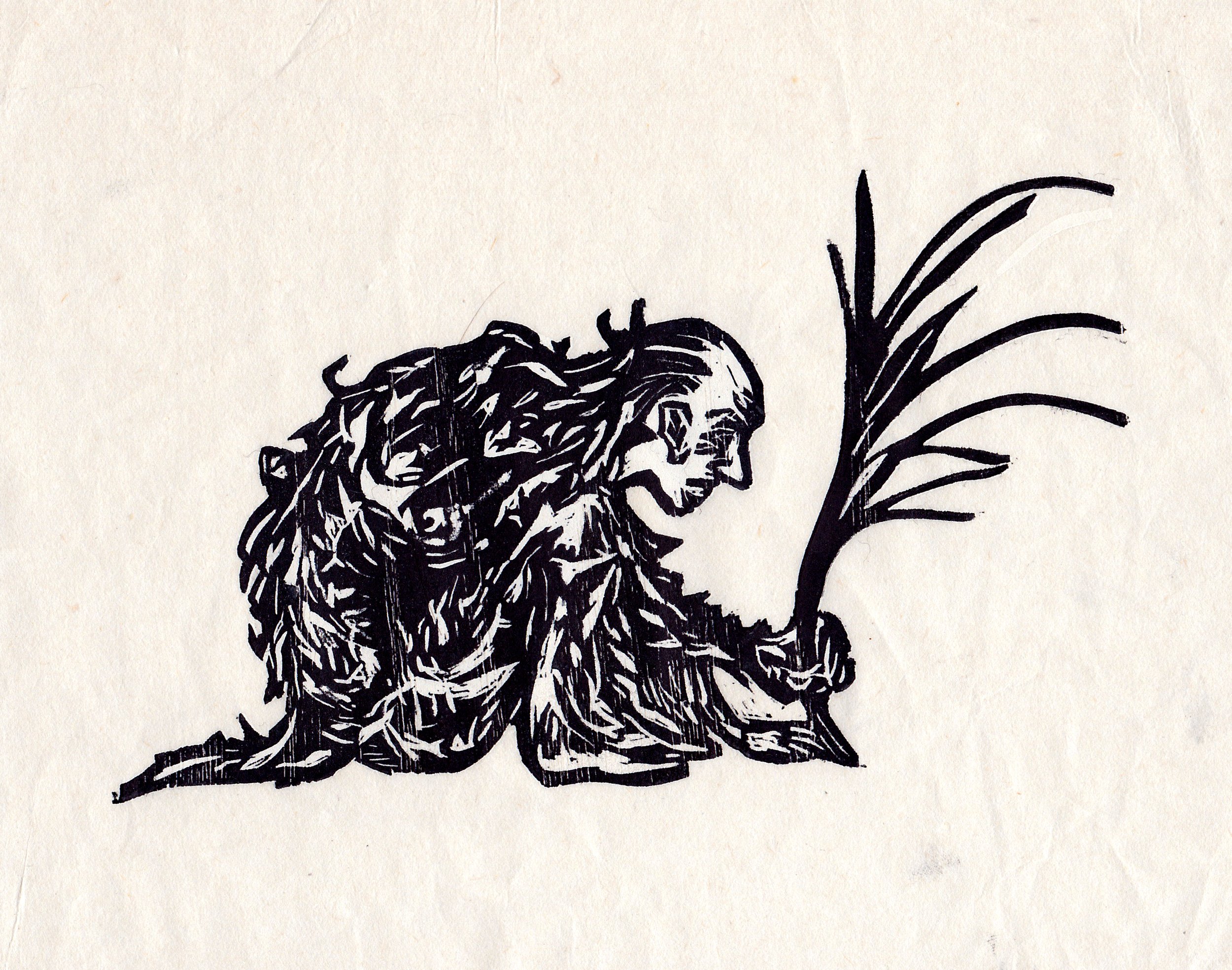 Hair Suit Holding: 2-color relief print