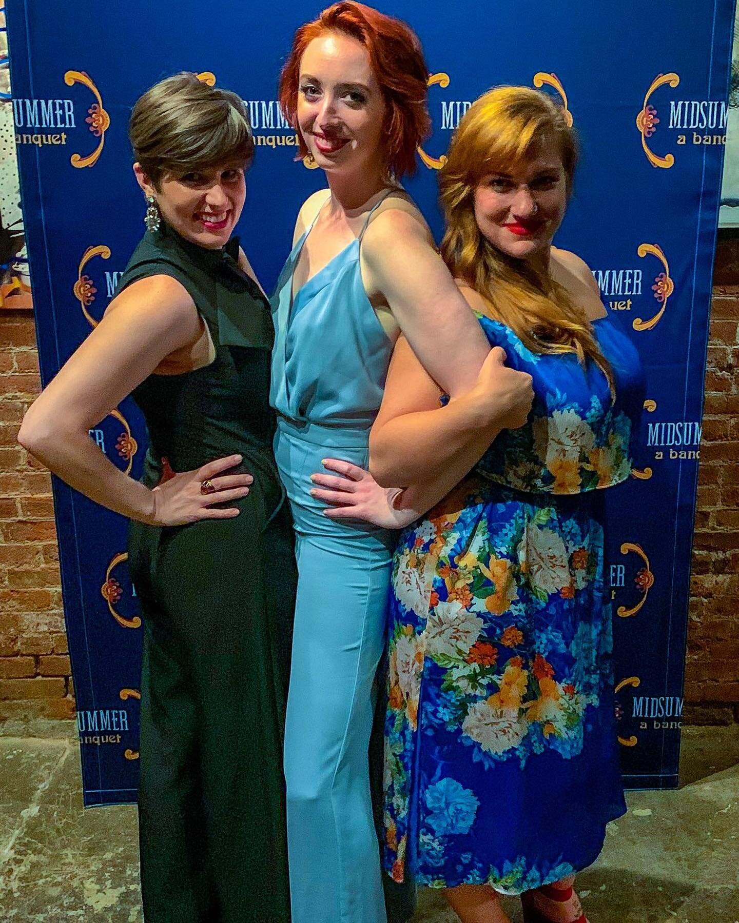 So proud of that tall drink of water in the middle for making her Off-Broadway debut in Midsummer A Banquet @foodoflovenyc . The production is fantastic and @adriennepaquin is killer both as #Helena and #PeterQuince 💚