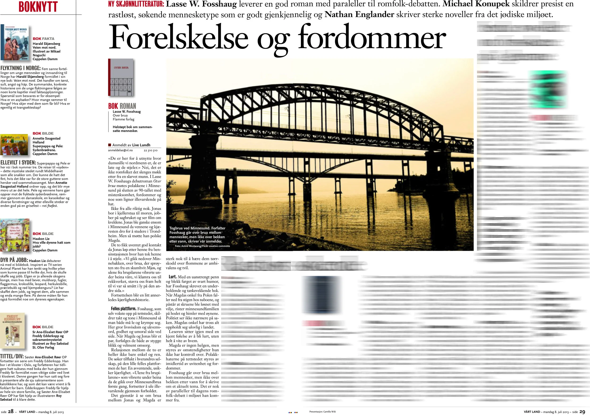 Faksimile Vårt Land 8. juli 2013