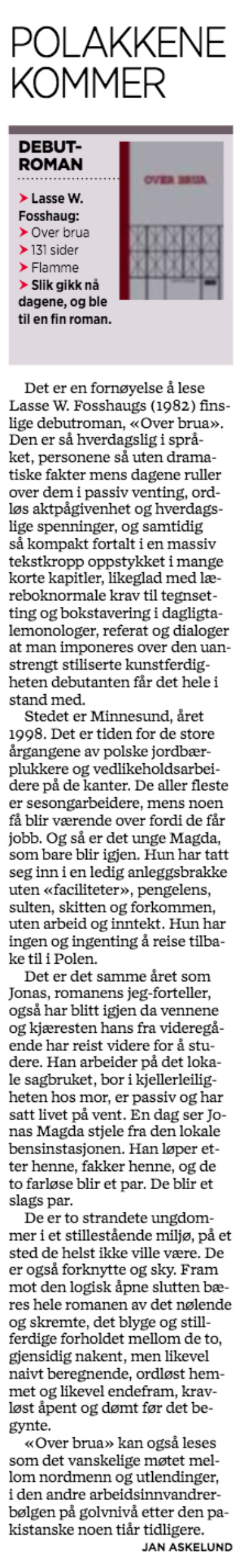 Faksimile Stavanger Aftenblad 23. juli 2013