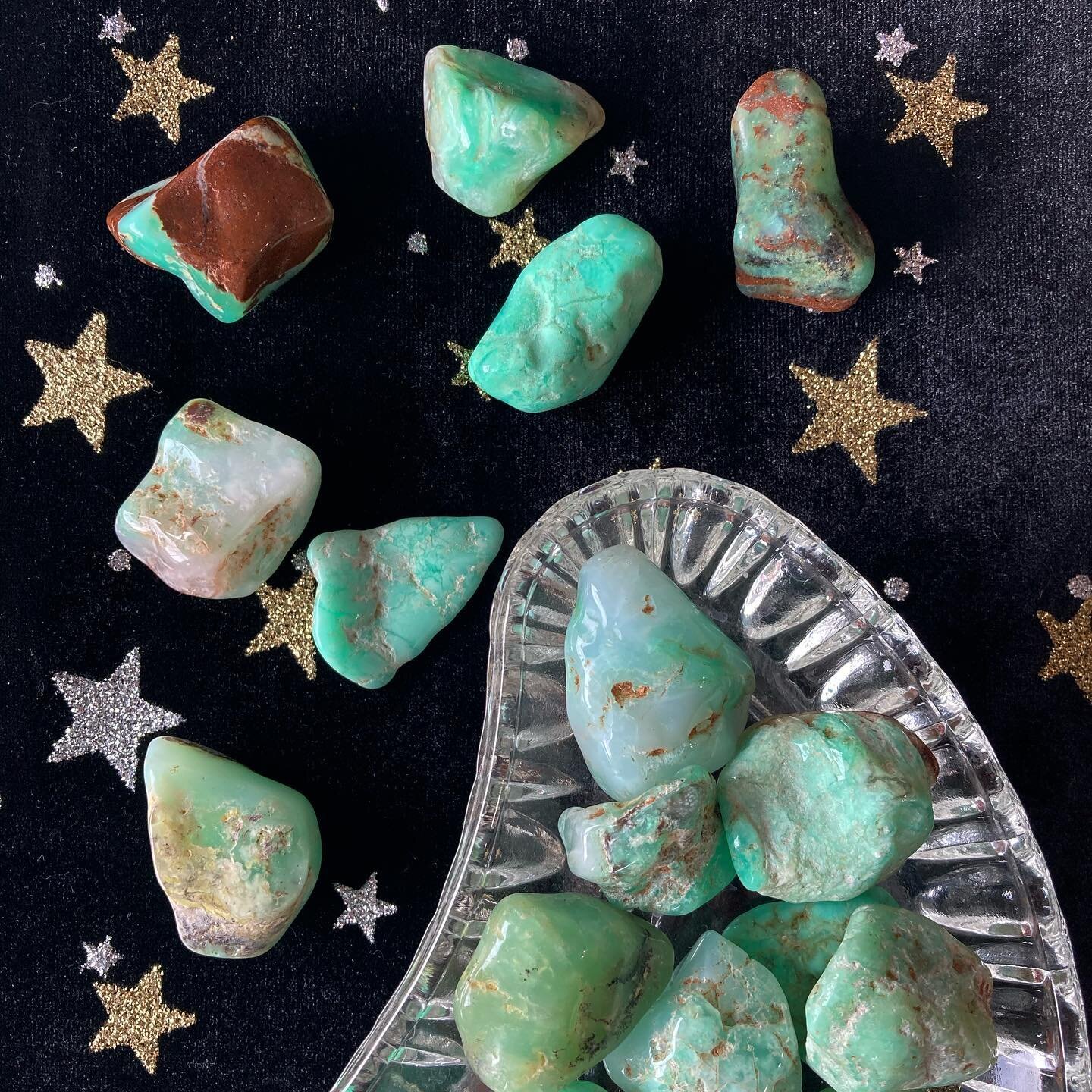Large Chrysoprase tumbles 🥰

Manifest happiness &amp; positivity and let go of anxieties with this lovely mineral in your corner! 
I&rsquo;ll be posting on the site later but am currently available in store, $8 each

#crystals #chrysoprase #gemstone