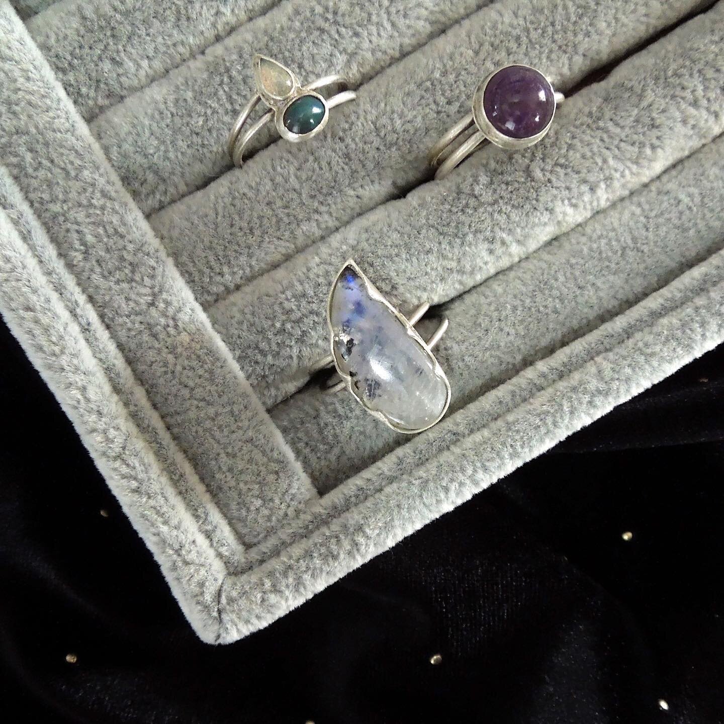 We three queens 👑 
Crystals are like candy for your soul! 

See you today, tomorrow &amp; Saturday 10-4

#amethyst #moonstone #opal #silver #silverjewelry #apothecary #silversmithing #riojeweler #shipshewana #crystallove #crystalloversofinstagram #c