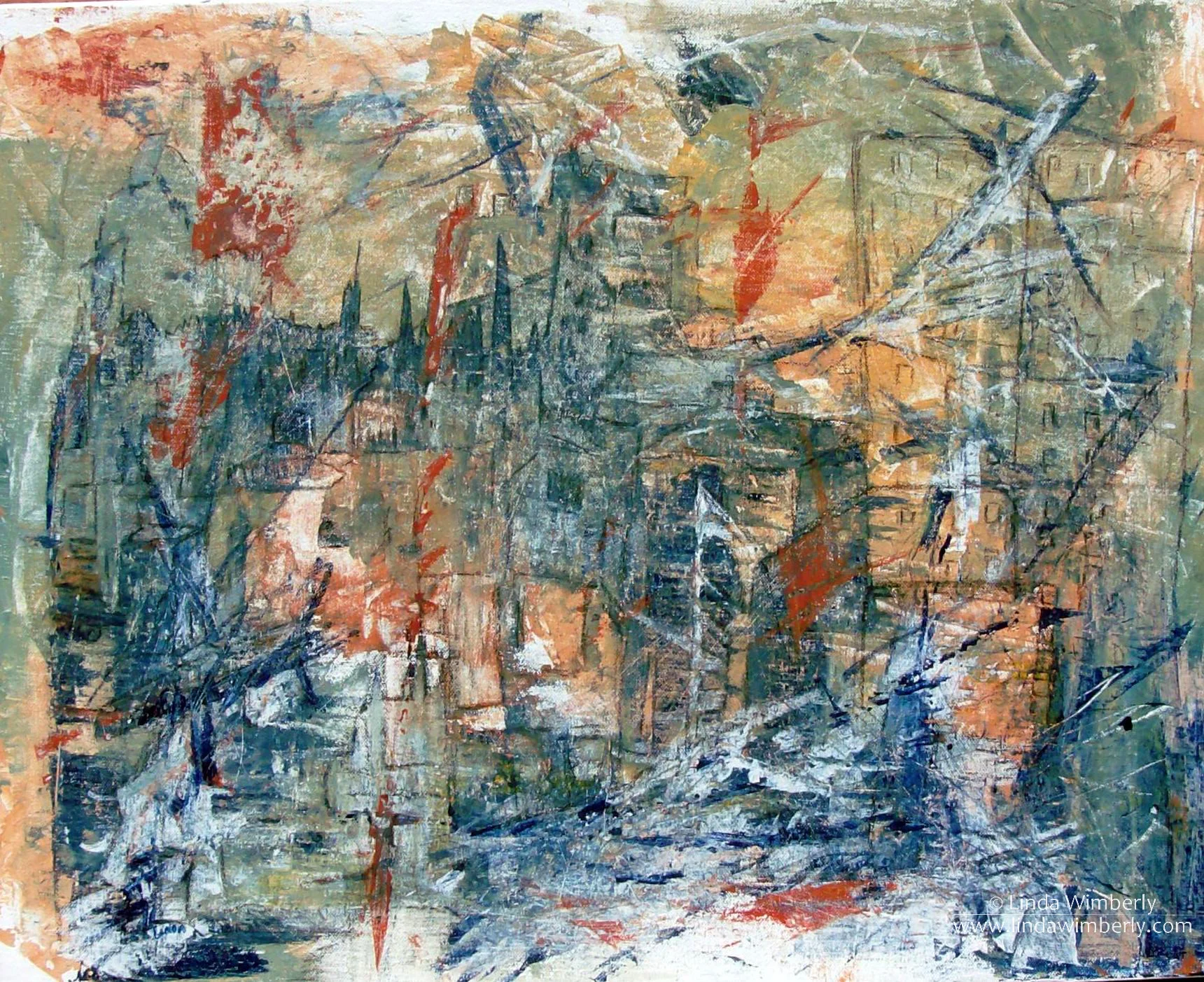 Monday Morning - 16 x 20" (acrylic and charcoal pencil)