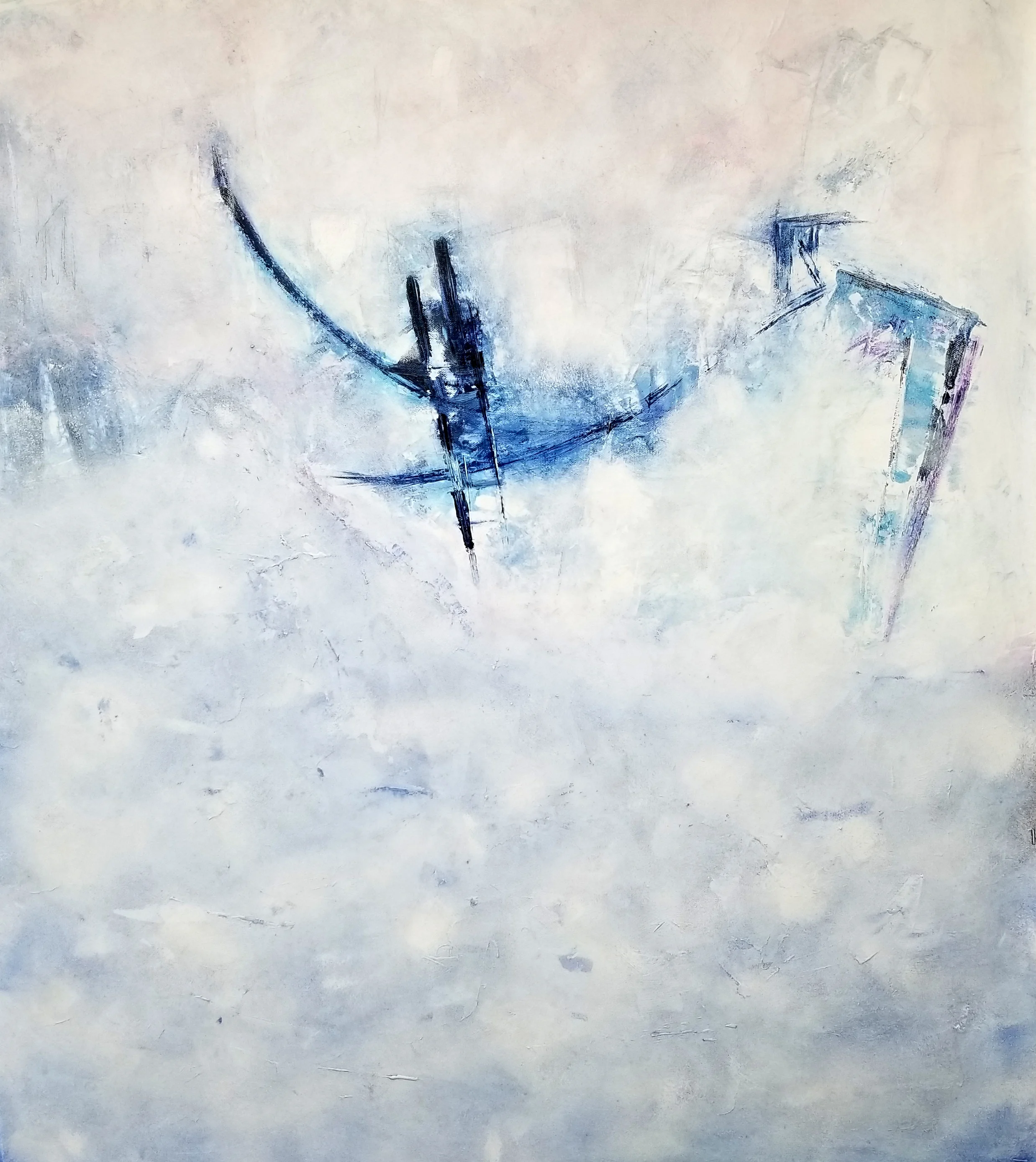 New Heights - 32 3/8 x 29 3/8" (acrylic and graphite)
