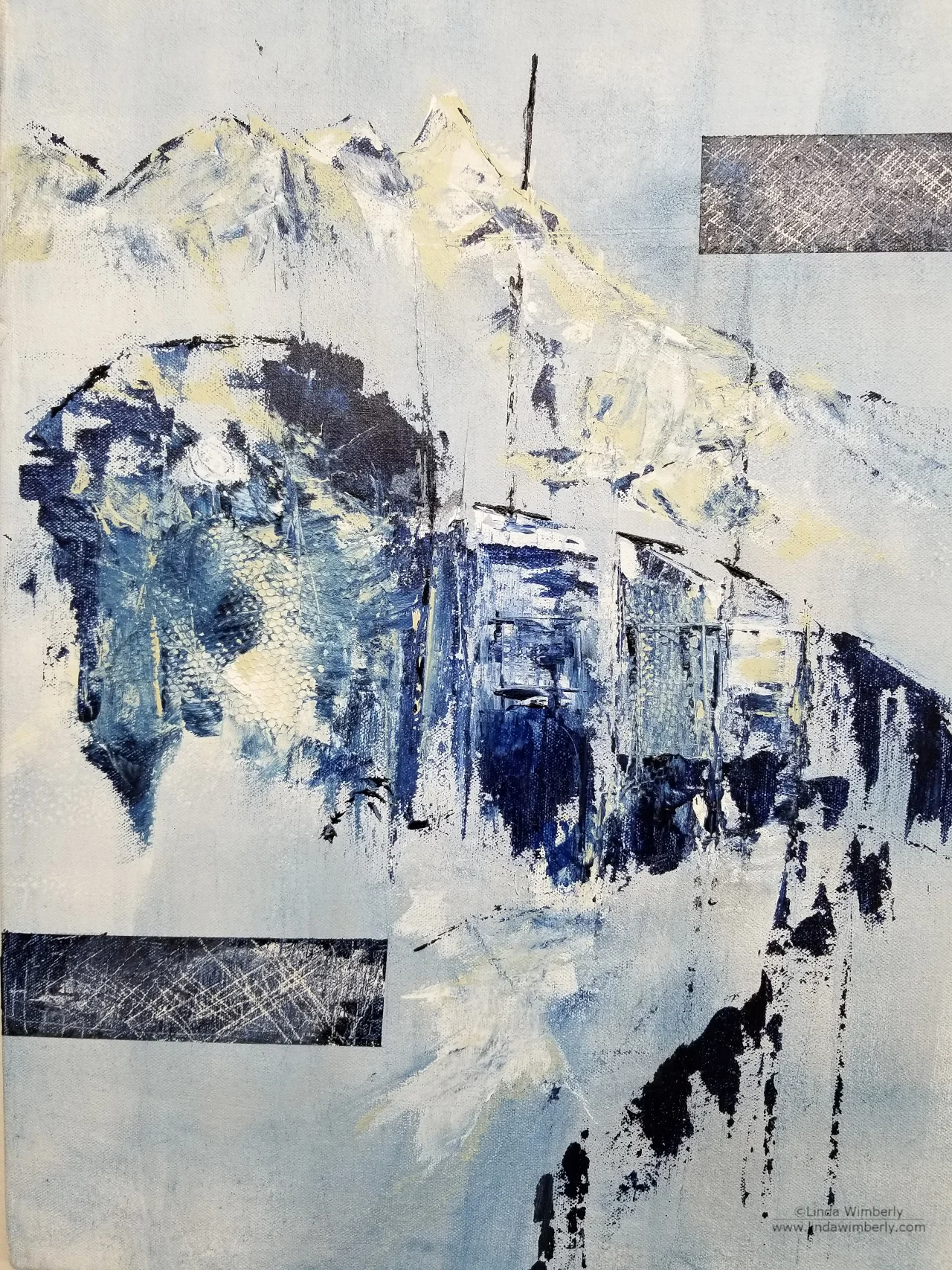 On Time - 18 x 14 x 1.5" (acrylic, netting, graphite)
