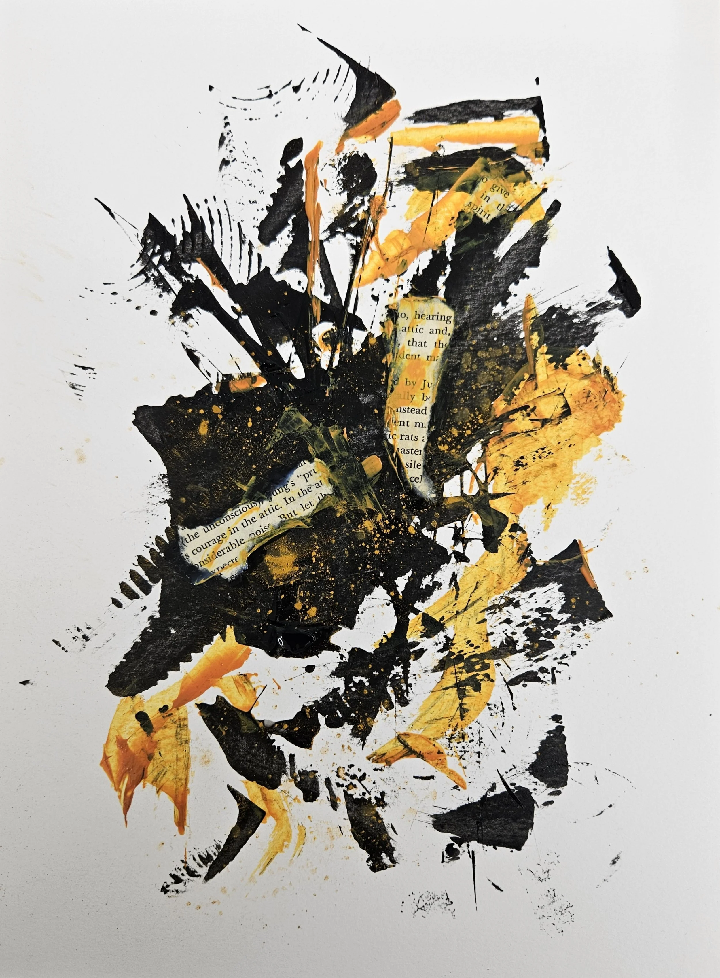 Message - 12 x 9, Mixed Media (acrylic and paper) on paper, 2025