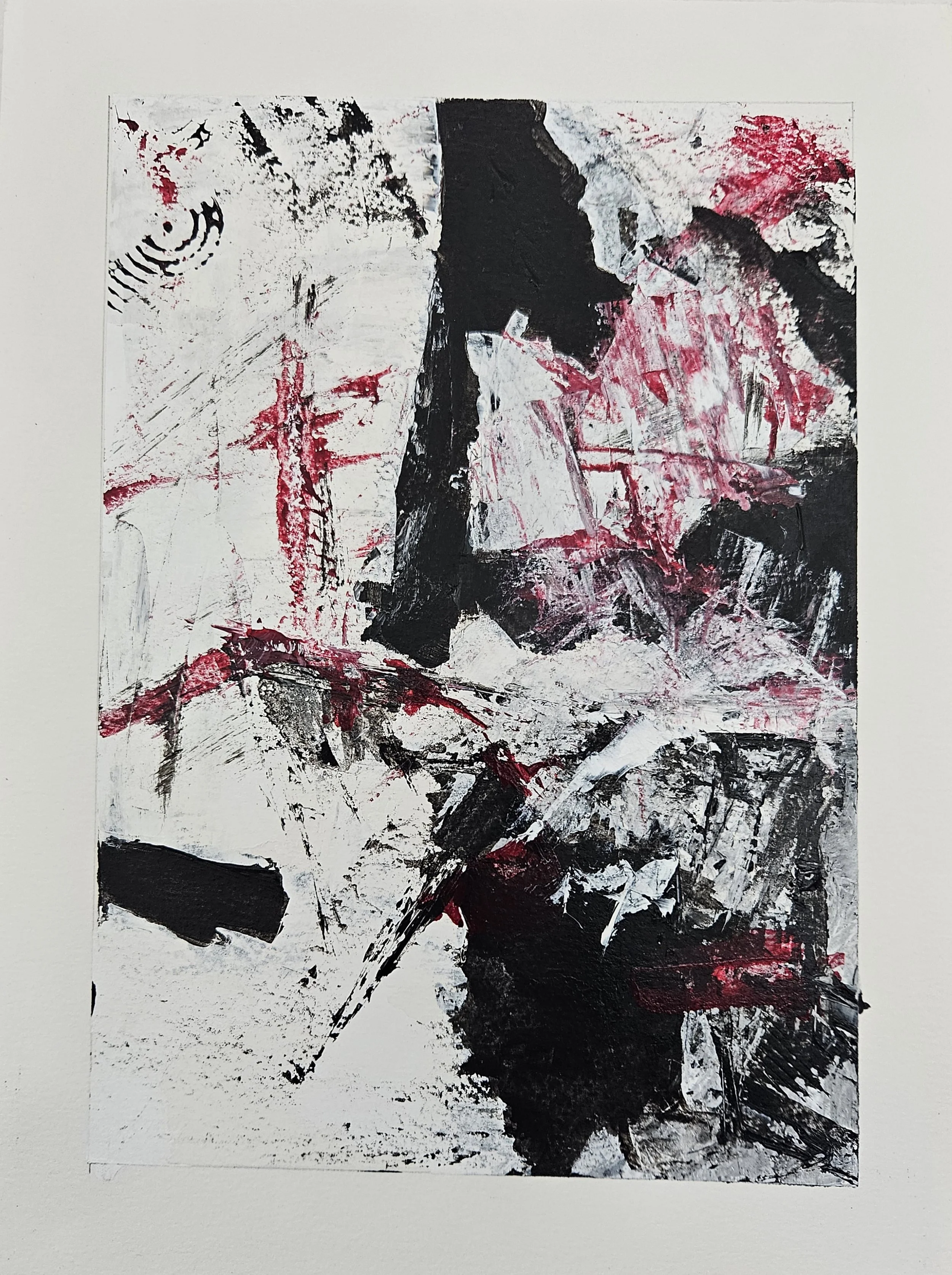 Daily Forecast: Heavy Rain, Wind - 12 x 9, acrylic on paper, 2025