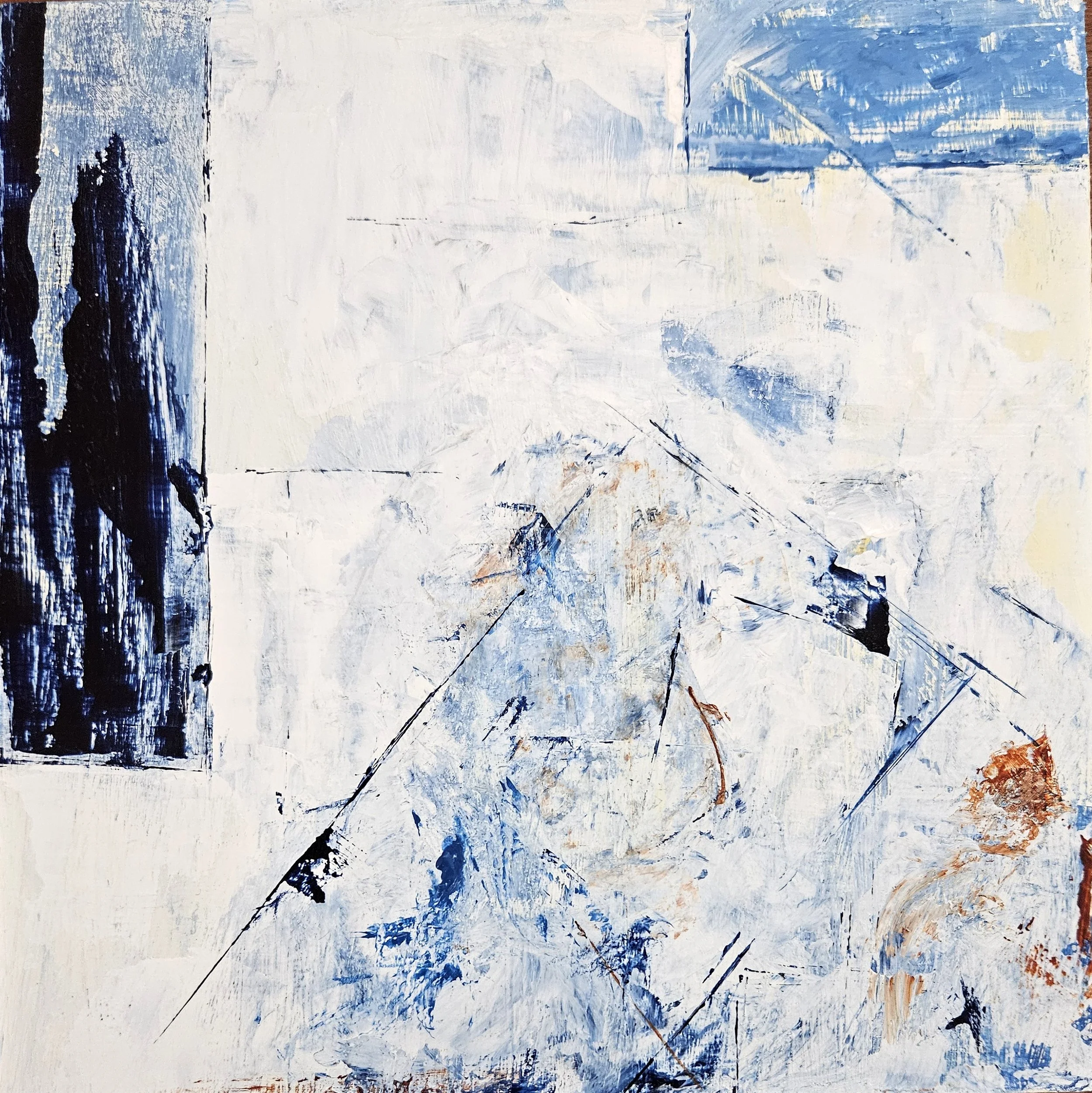 Etude - 8 x 8, acrylic on gesso board, 2025
