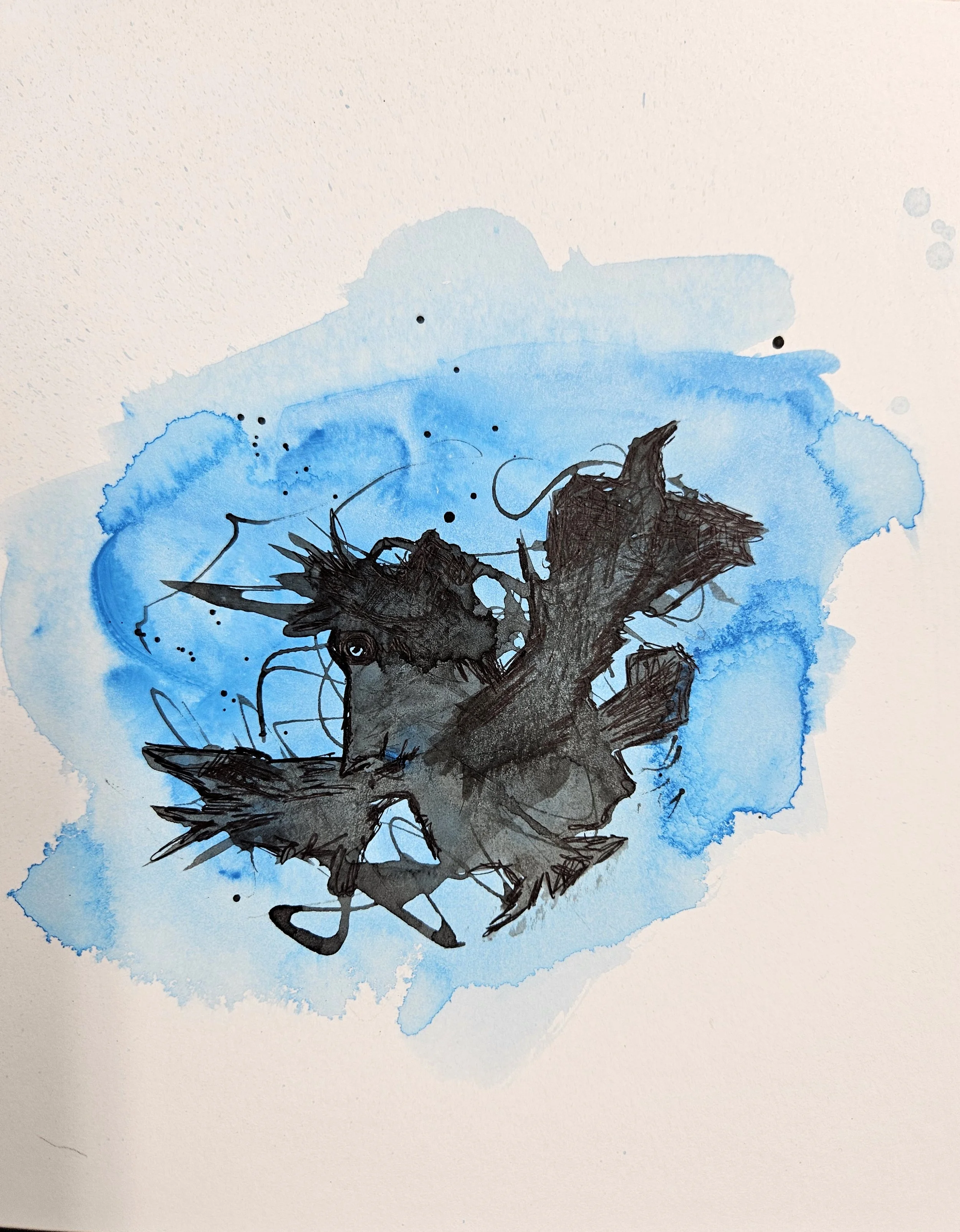 Citizen Rising, Mixed Media (ink and acrylic) on paper, 2025