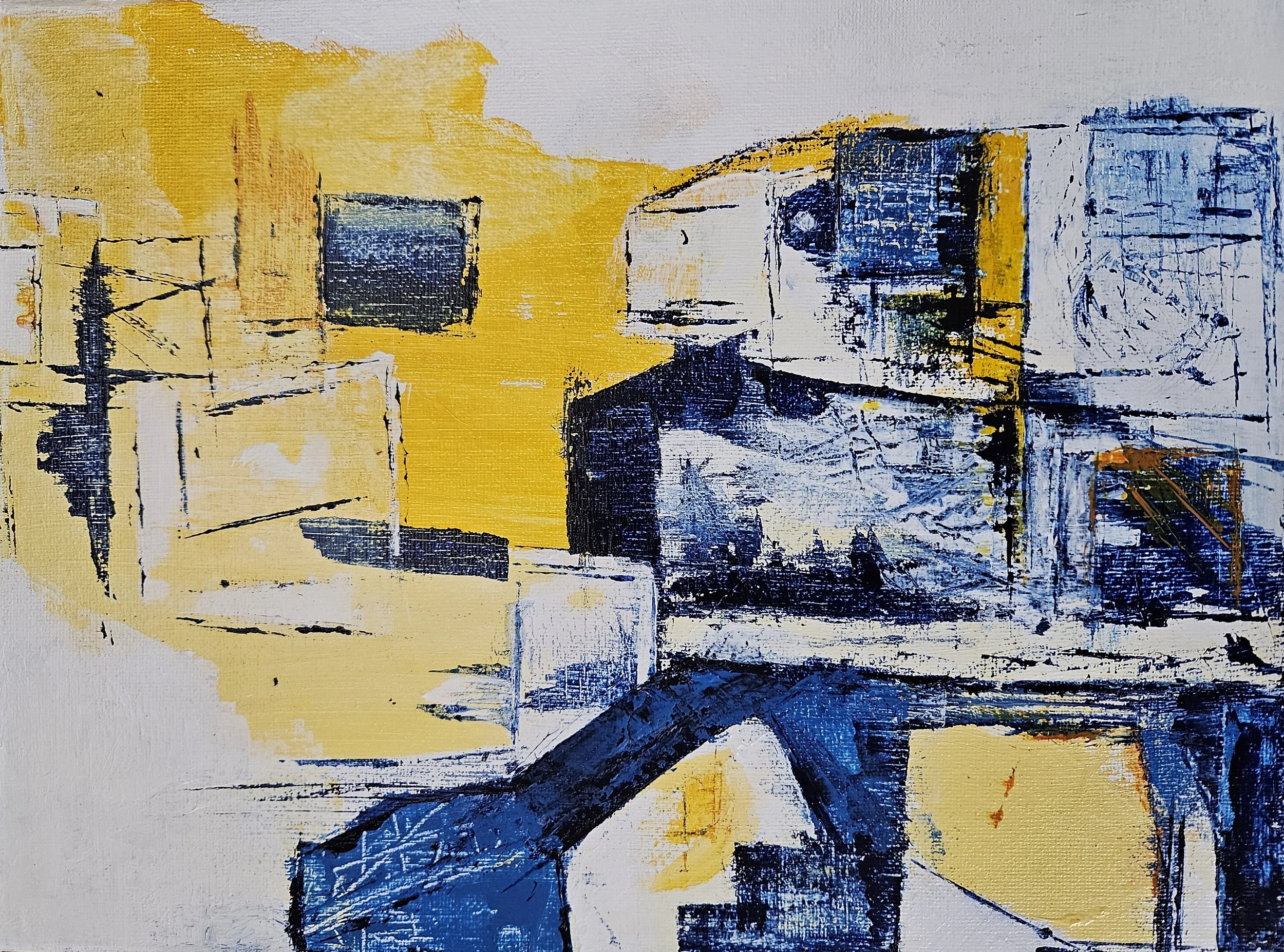 Blue the Robo Dog, 9 x 12 on canvas