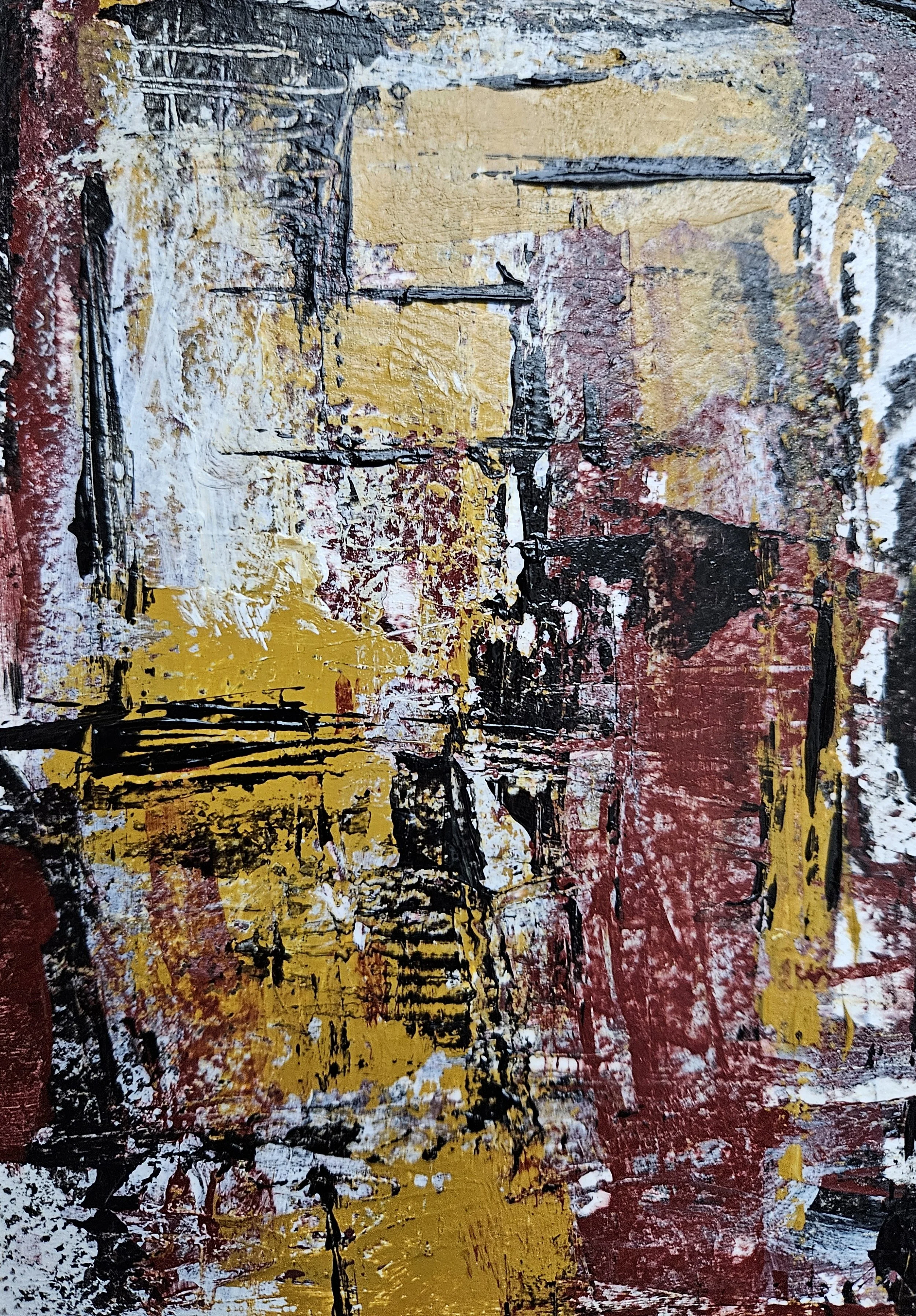 Secret Passages #2 - 7 x 5, acrylic on paper, 2025