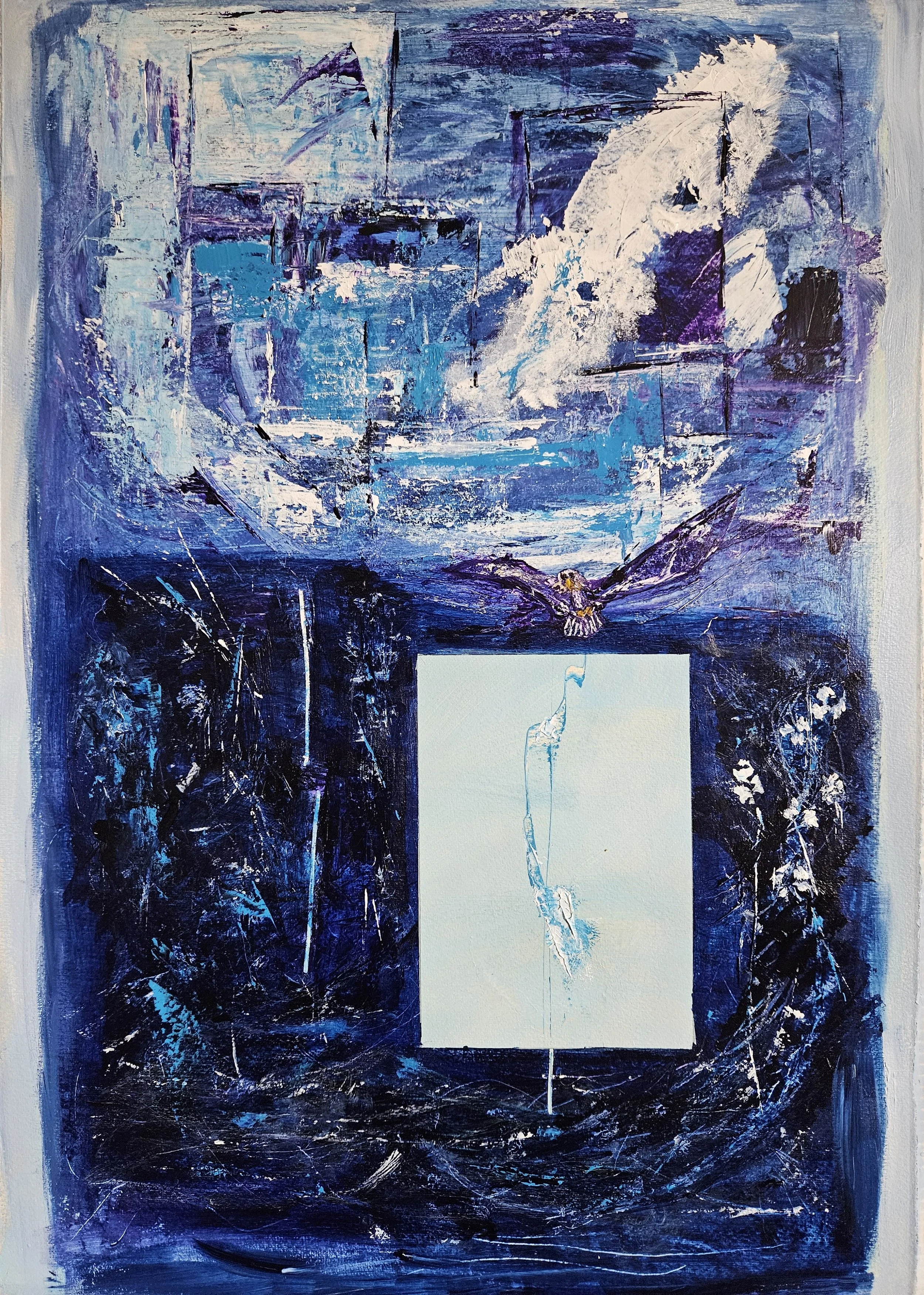 Beyond Darkness, Light - 22.5 x 15, acrylic on paper, 2025