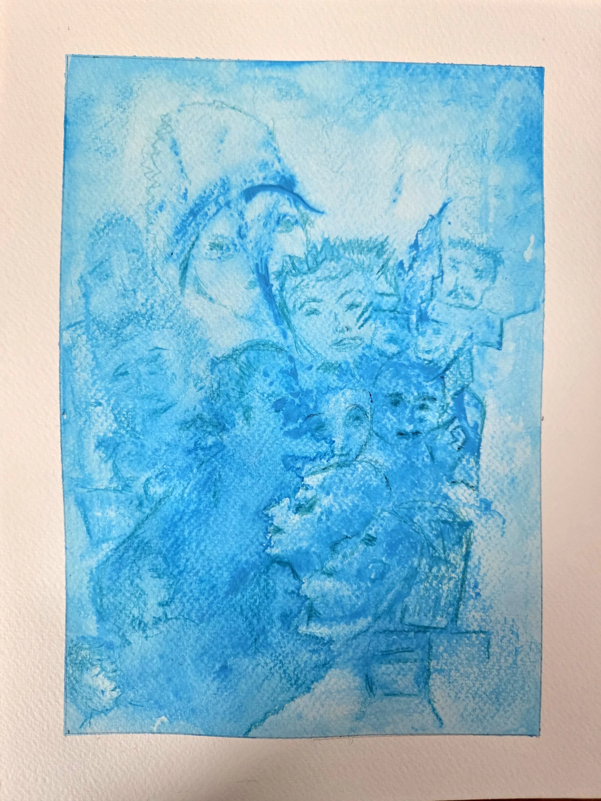 More Alike than Unalike - 12 x 9, acrylic and watercolor pencil on paper, 2026