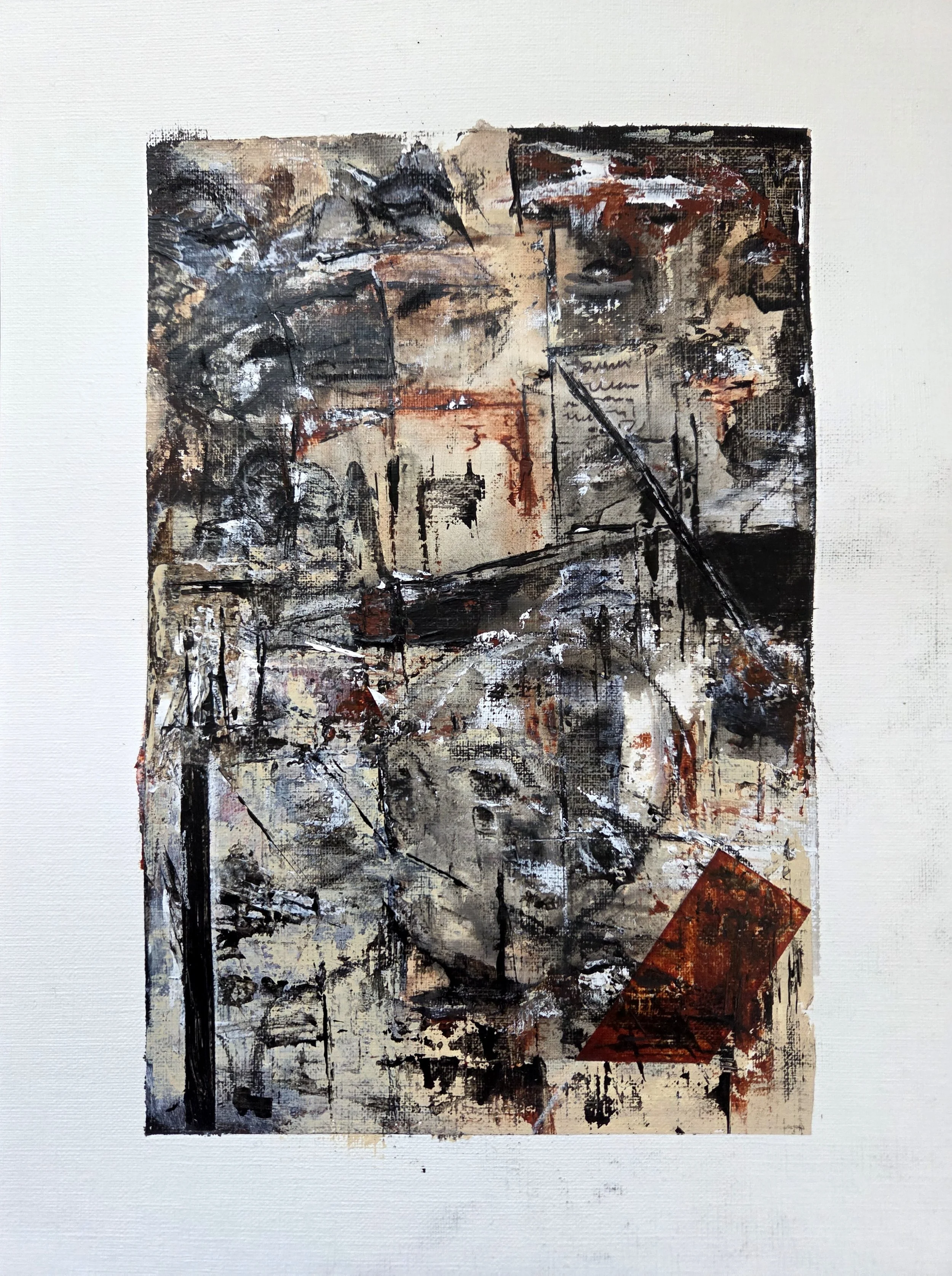The Guardians - 12 x 9, Mixed Media (acrylic and charcoal pencils) on acrylic and oil paper, 2026