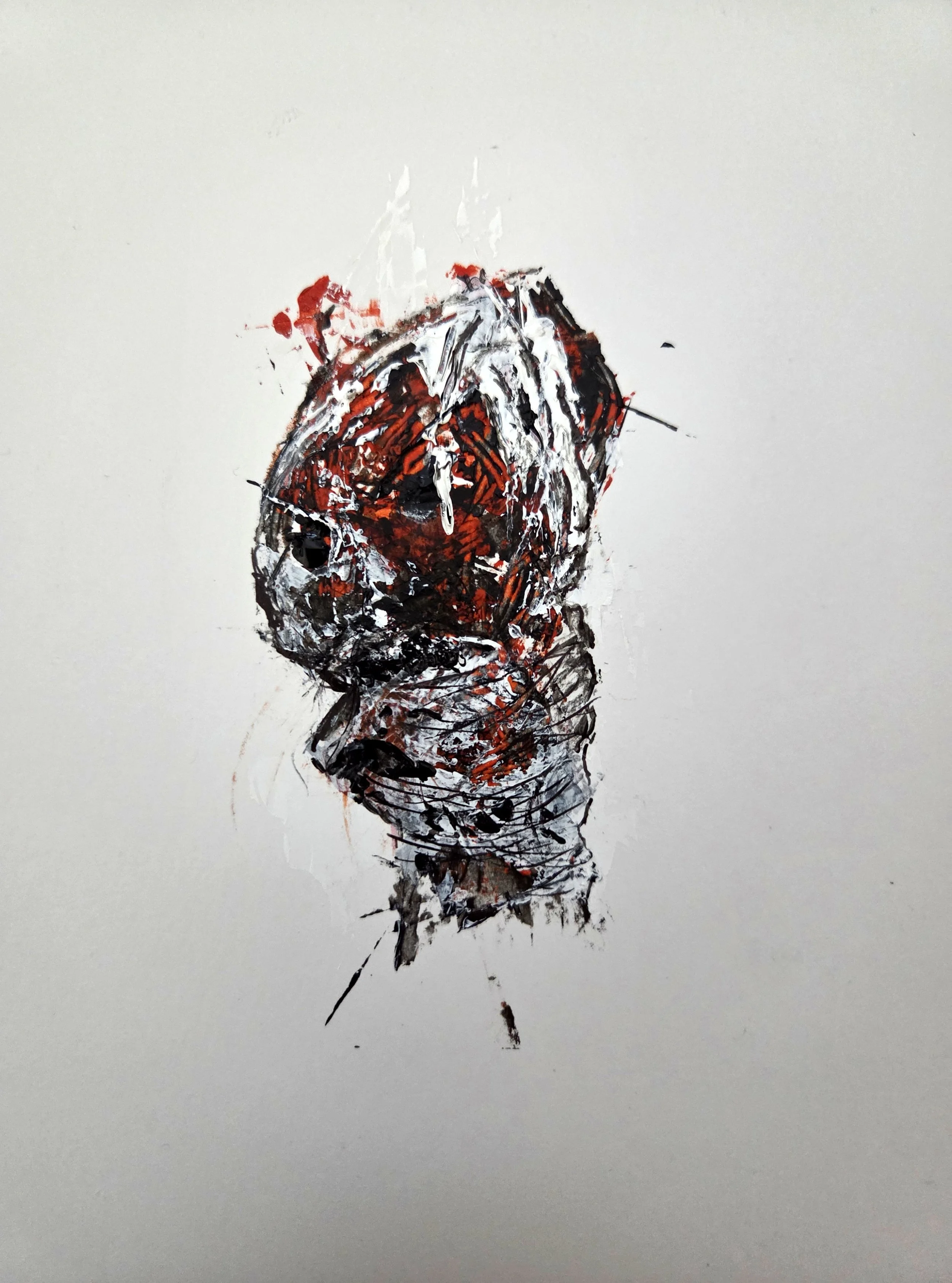 After the Therapy Session - 8 x 6, Mixed Media (acrylic, ink and charcoal pencil) on mixed media paper, 2026