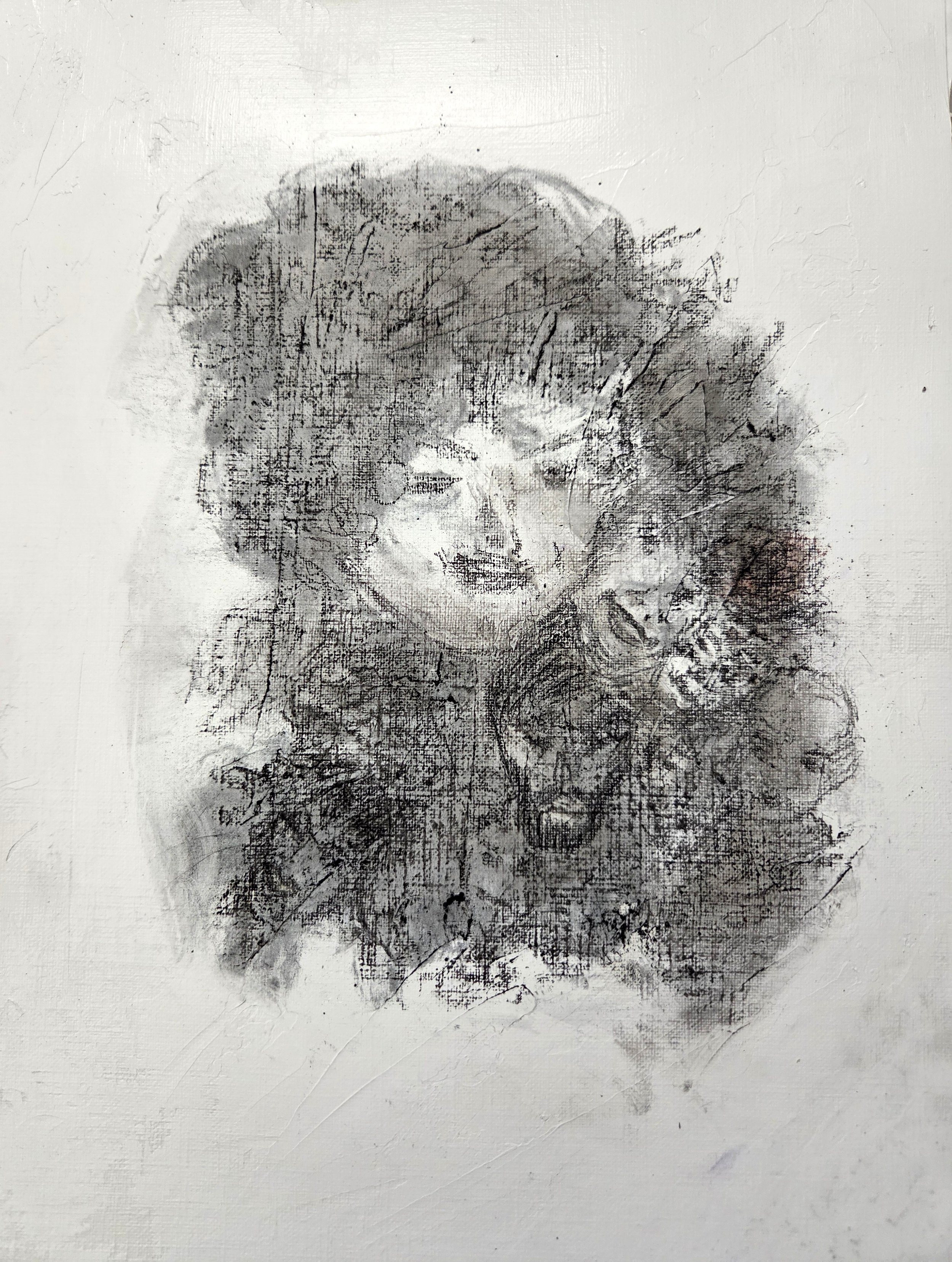 Friends - 12 x 9, Mixed Media (acrylic, charcoal powder, charcoal pencils  and Conte crayons) on oil and acrylic paper, 2026