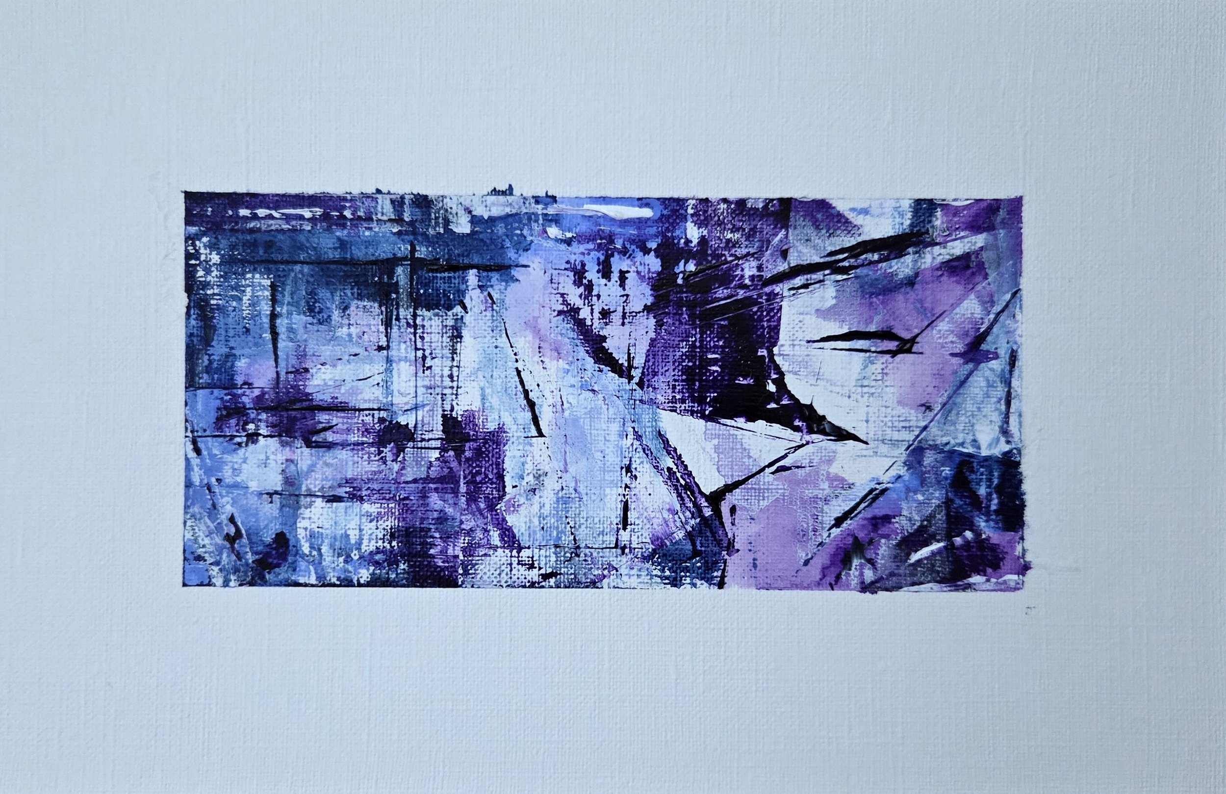 The Other Side of Blue - 8.5 x 5.5, acrylic on oil and acrylic paper, 2026