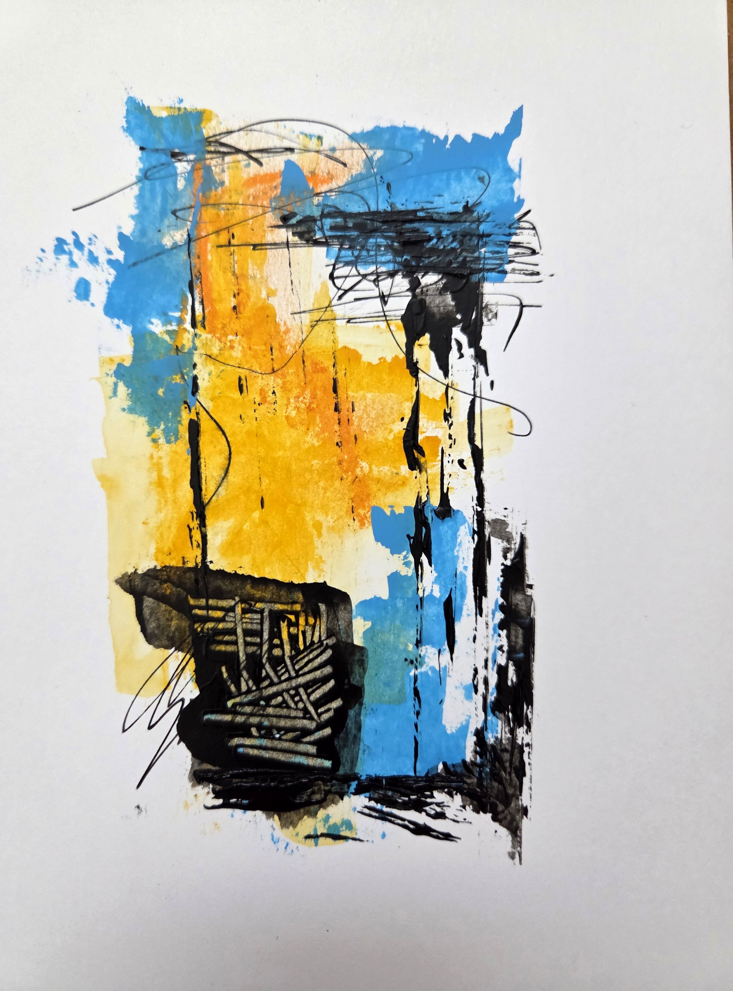 Drip - 8 x 6, Mixed Media (acrylic, ink) on mixed media paper, 2026