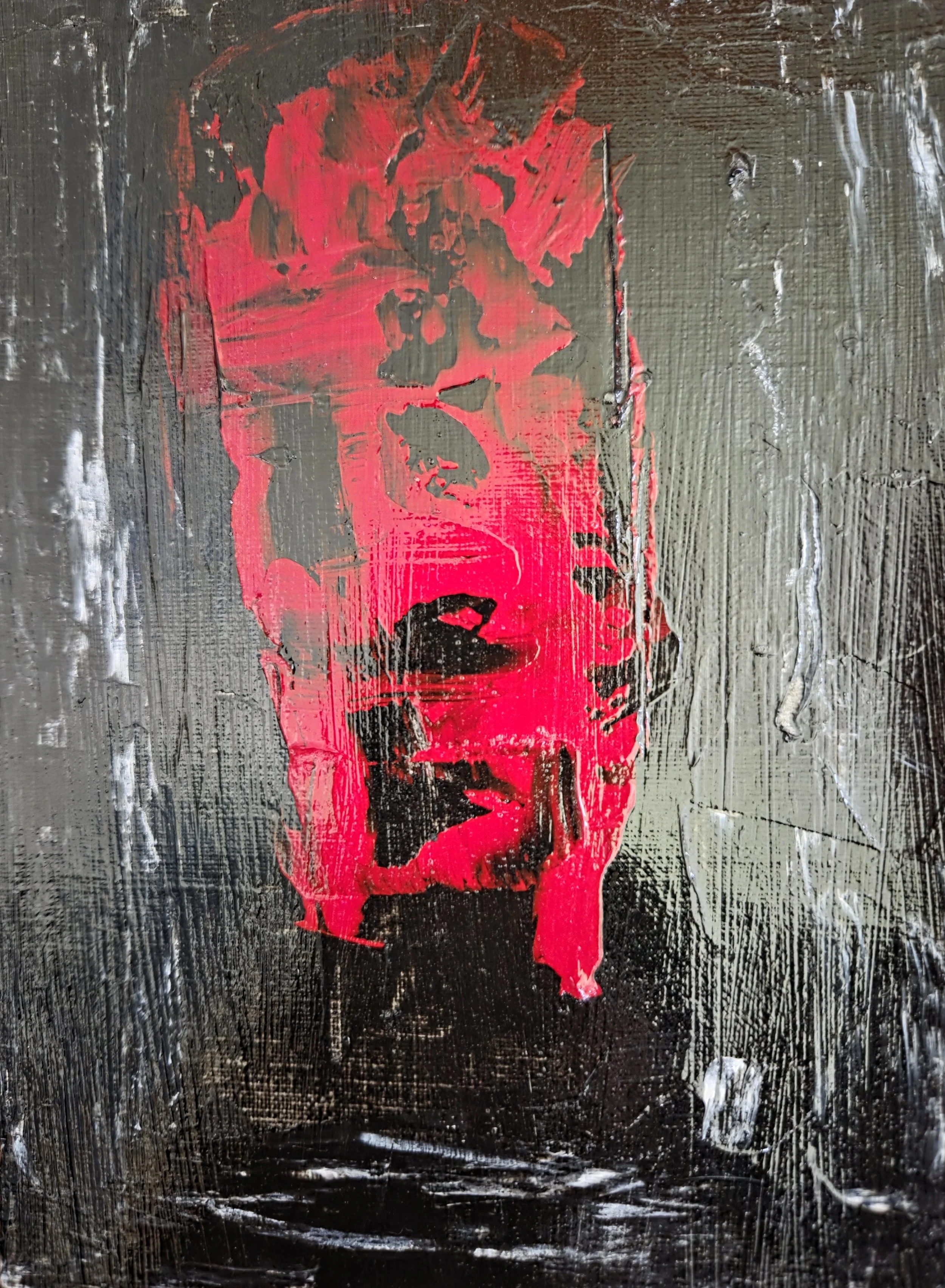  Troll - 8.5 × 5.5, acrylic on oil and acrylic paper, 2026 
