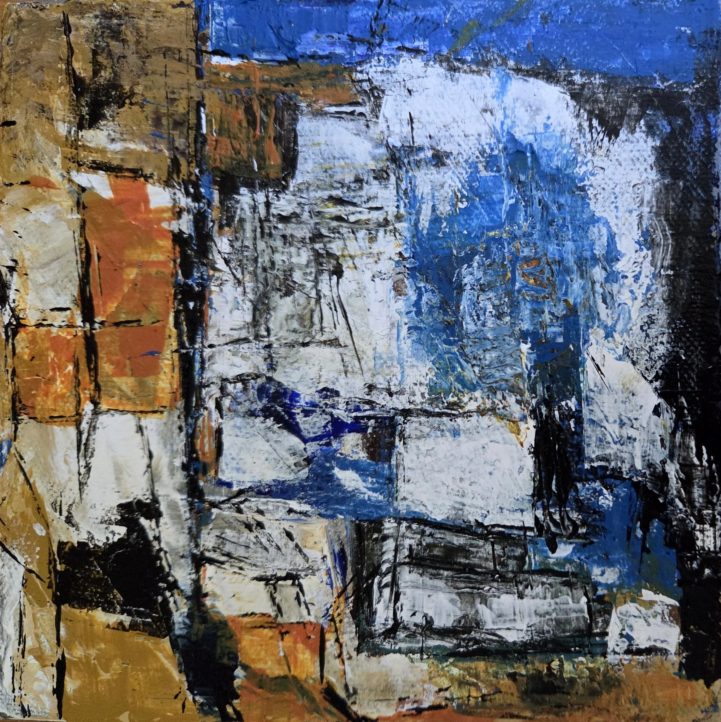 Way to Blue - 6 x 6, acrylic on canvas, 2026