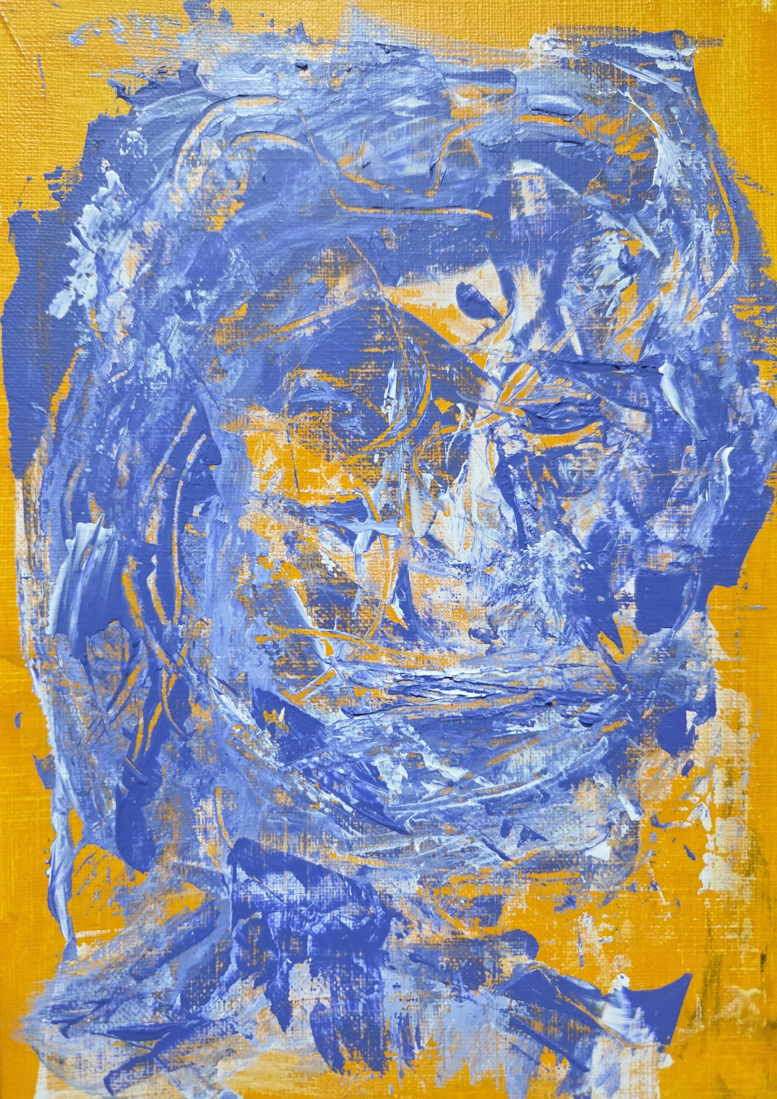 The Philosopher - 8.5 x 5.5, acrylic on oil and acrylic paper, 2026