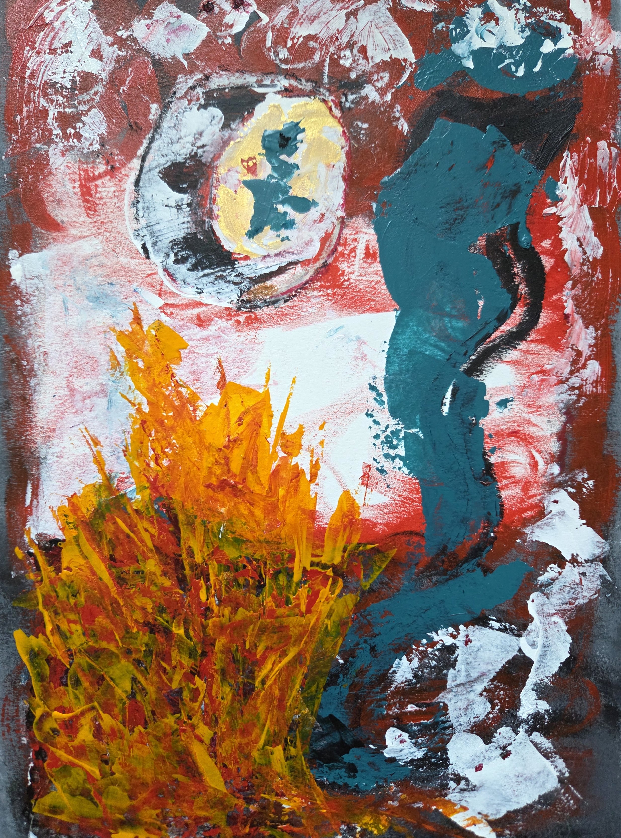 The Dance of the Devil's Drum - 12 x 9, acrylic on watercolor paper, 2026